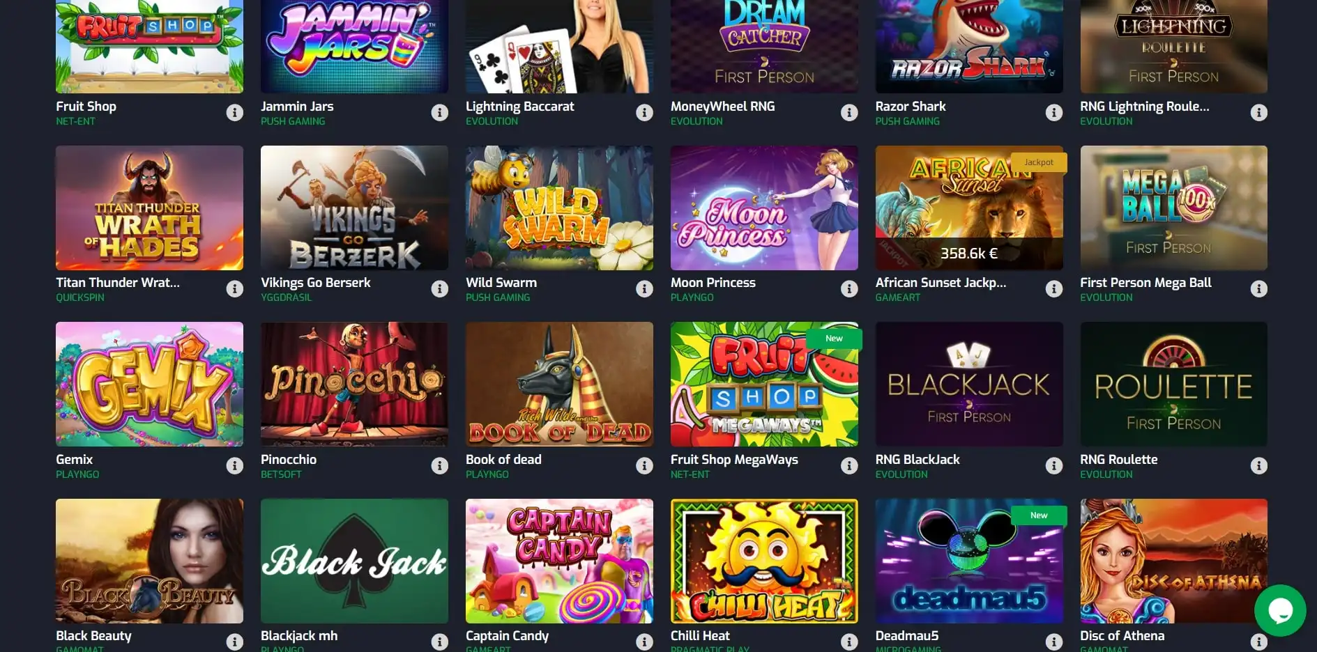 Betroom24 Casino Games