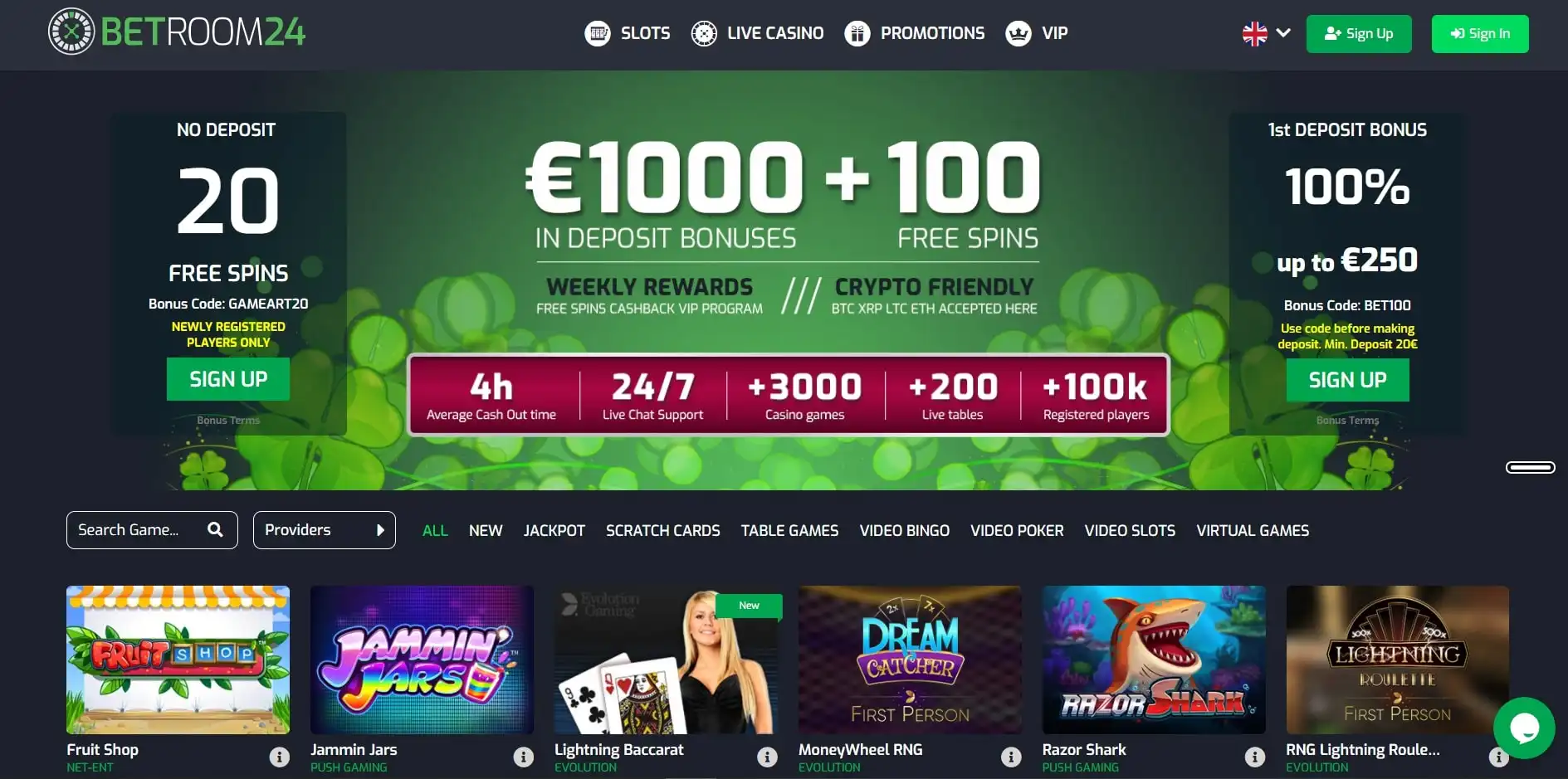 Betroom24 Casino Review