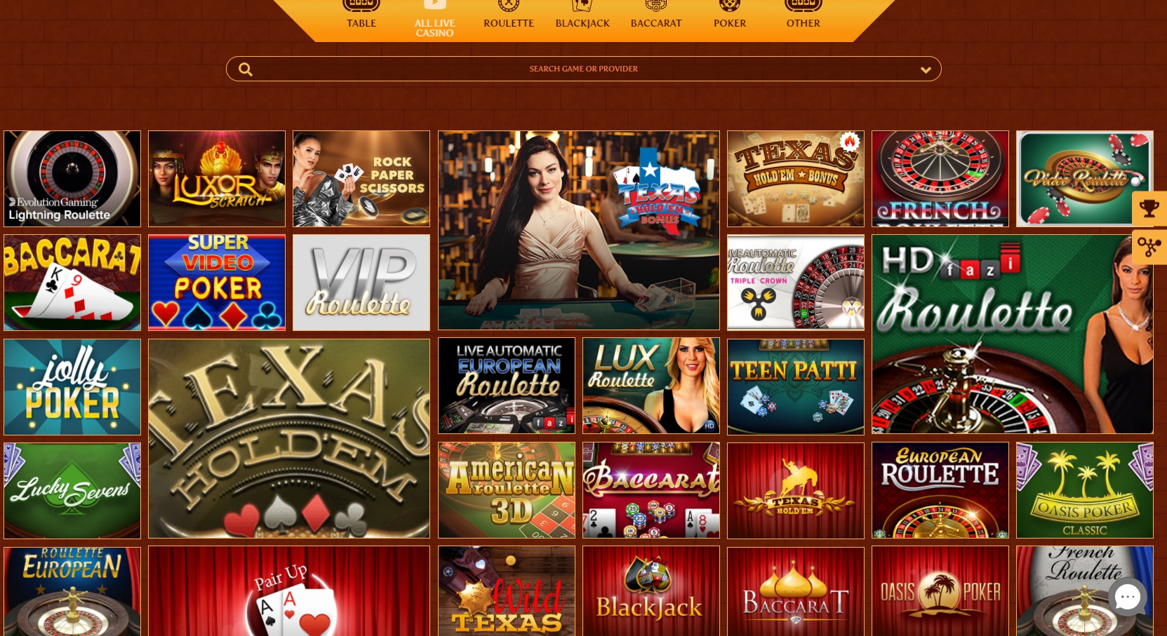 BetsPalace Casino Live Dealer Games