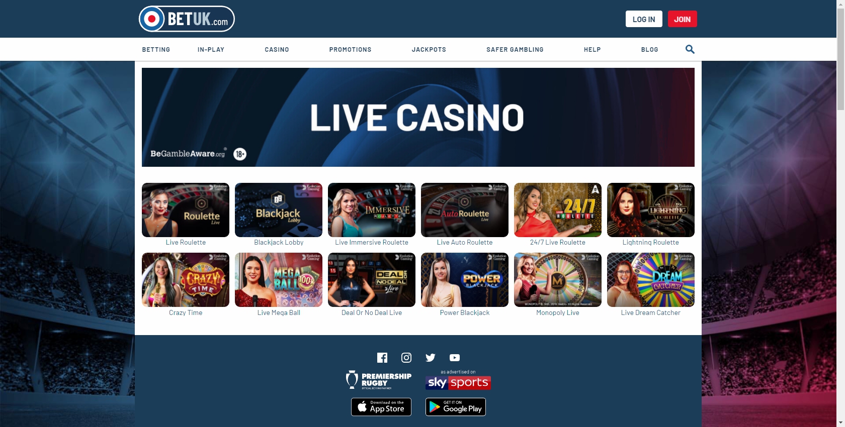 Betuk Casino Live Dealer Games