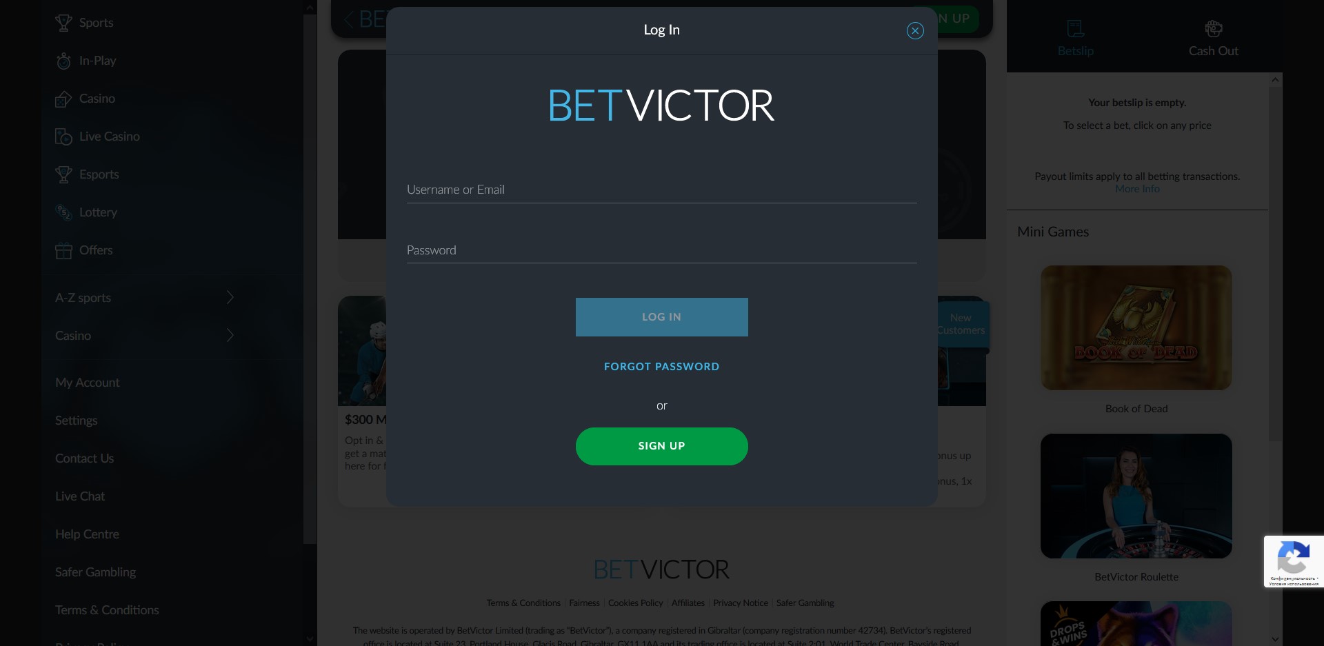 Bet Victor Casino Login