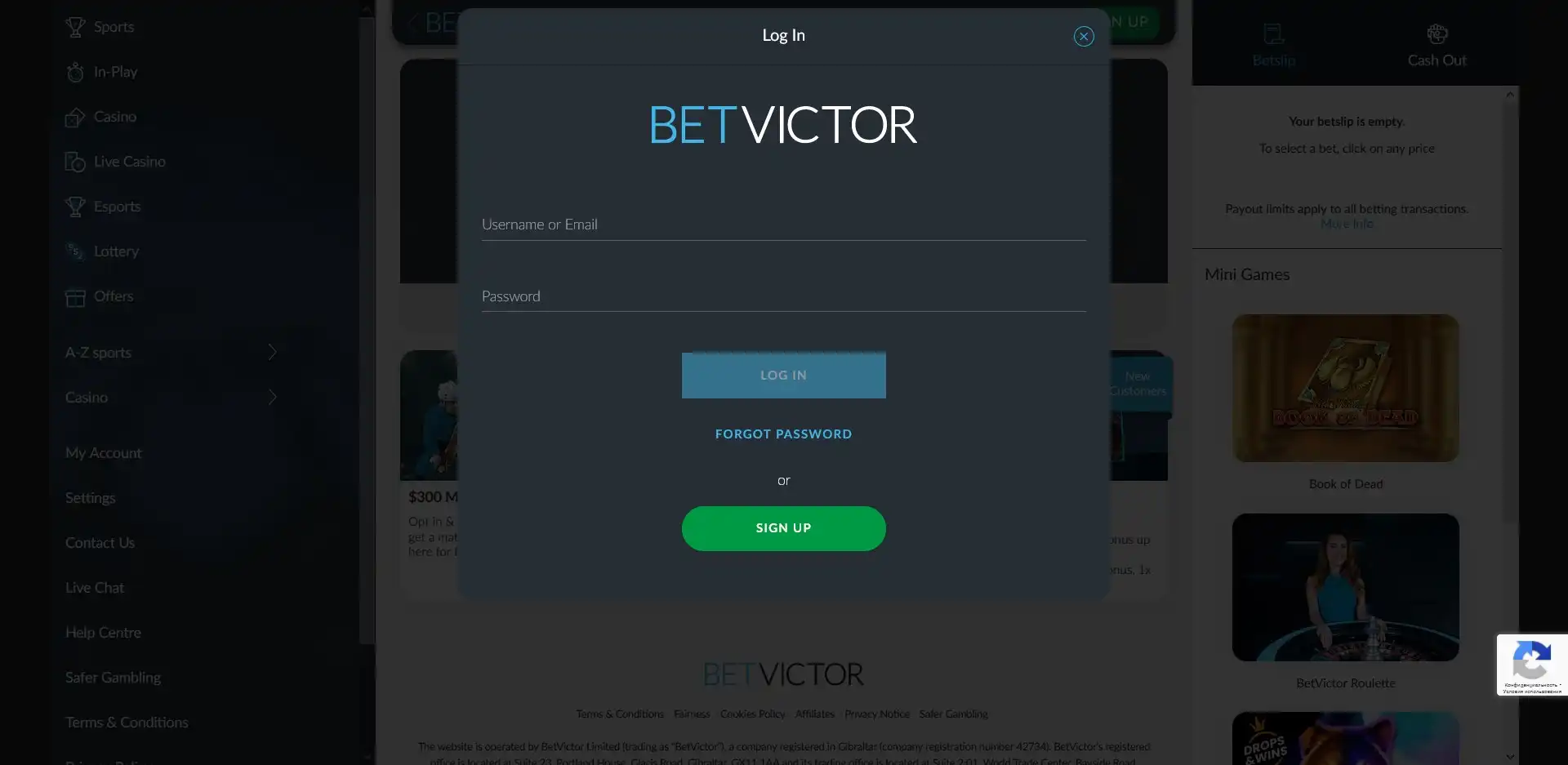Bet Victor Casino Login