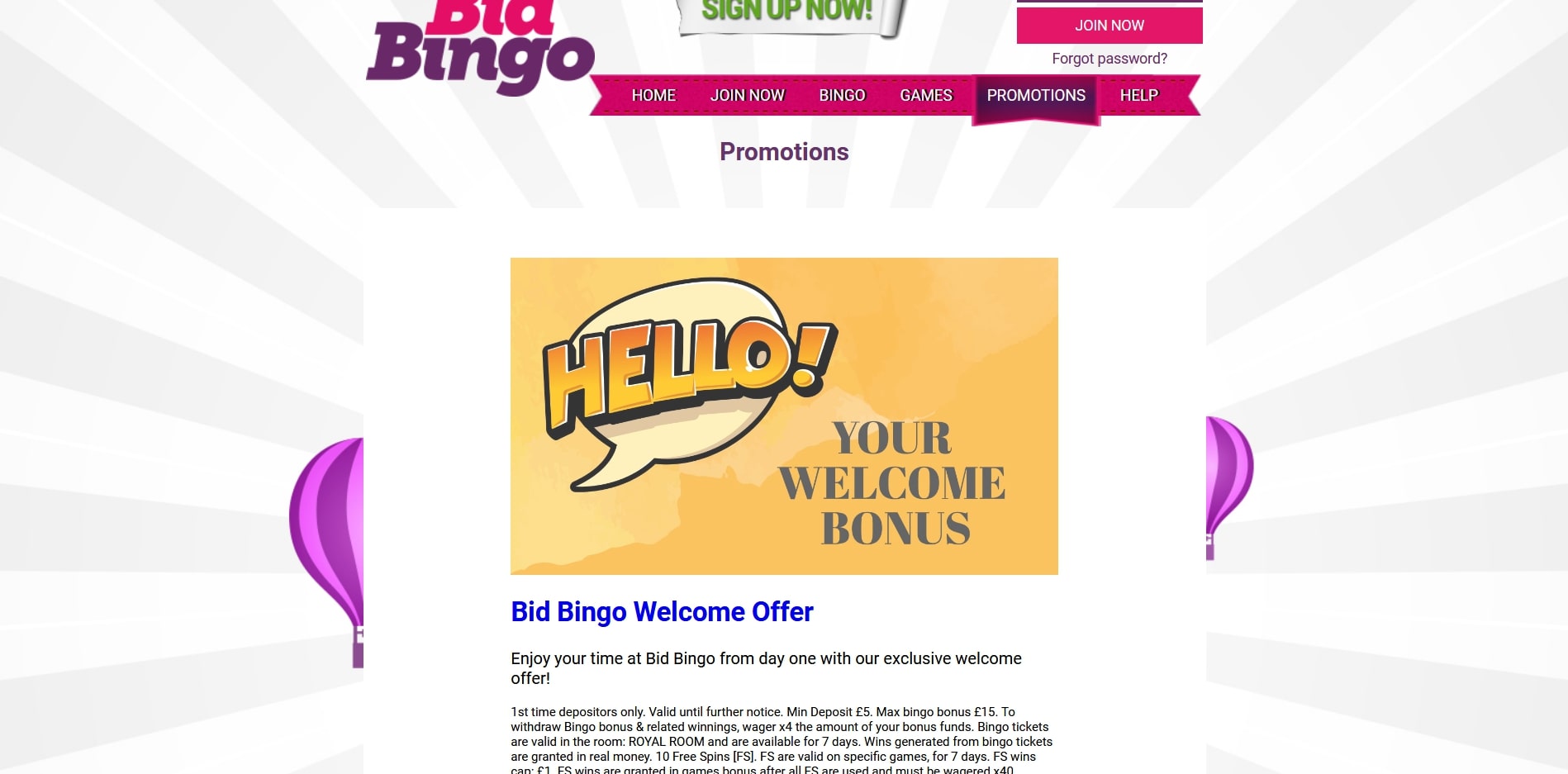Bid Bingo Casino No Deposit Bonus