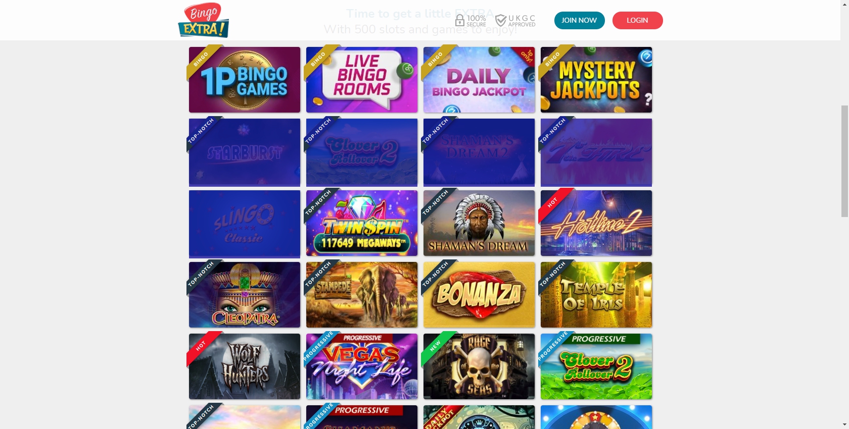 Bingo Extra Casino Games
