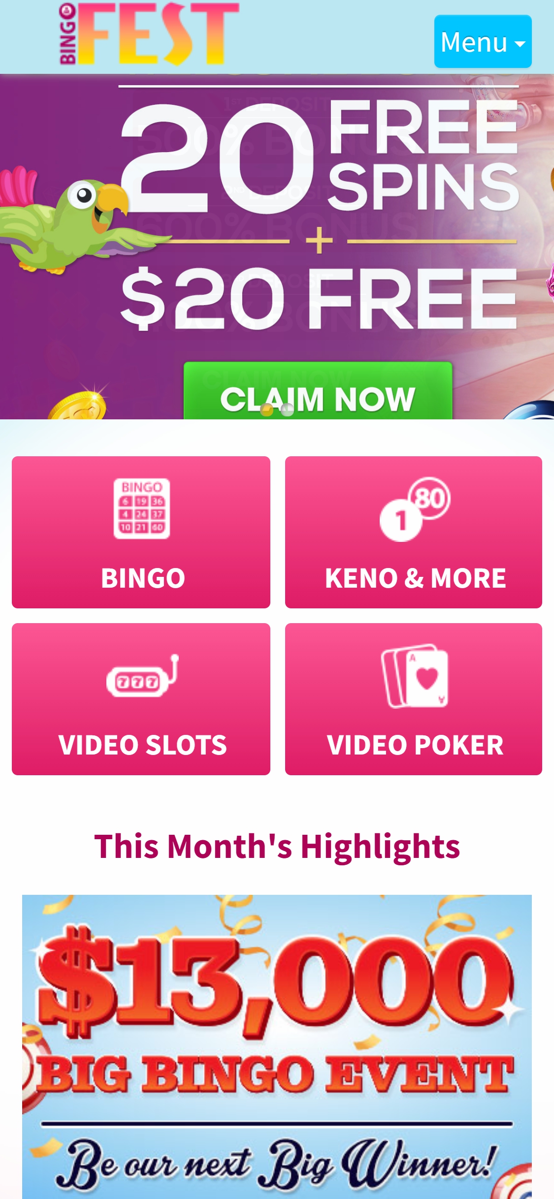 BingoFest Casino Mobile Review