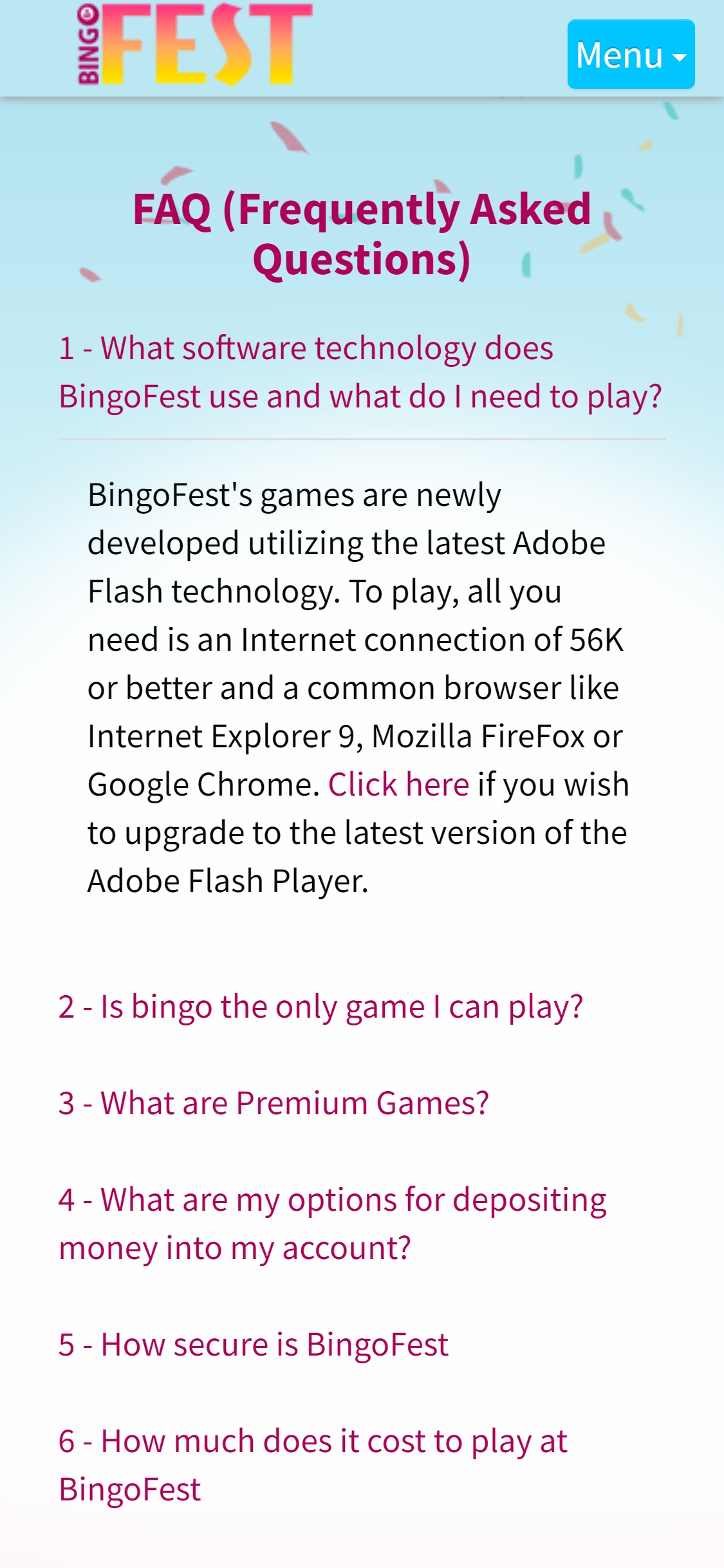 BingoFest Casino Mobile Support Review