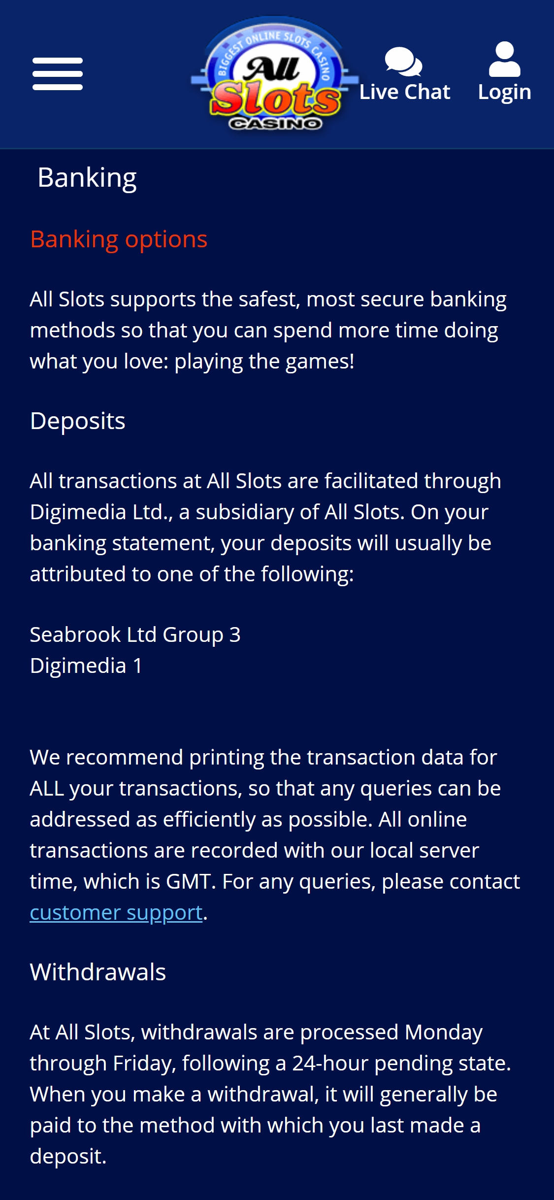 Bingo Online Casino Mobile Payment Methods Review
