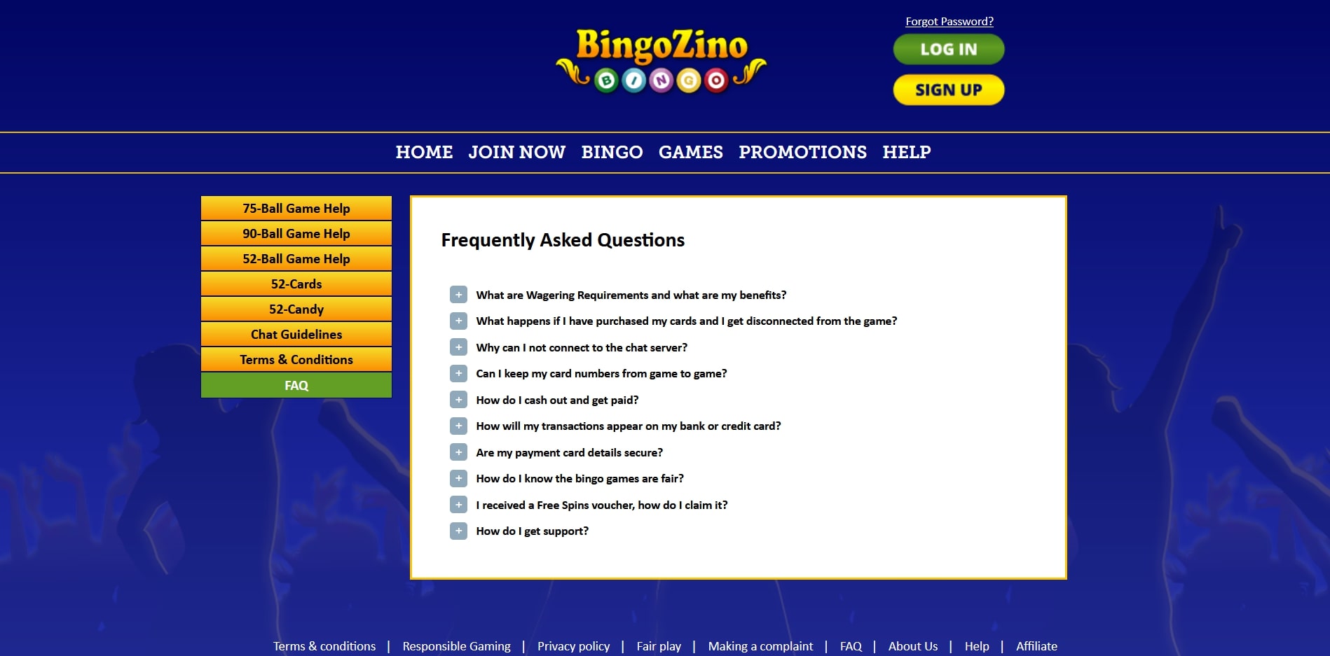 BingoZino Casino Support