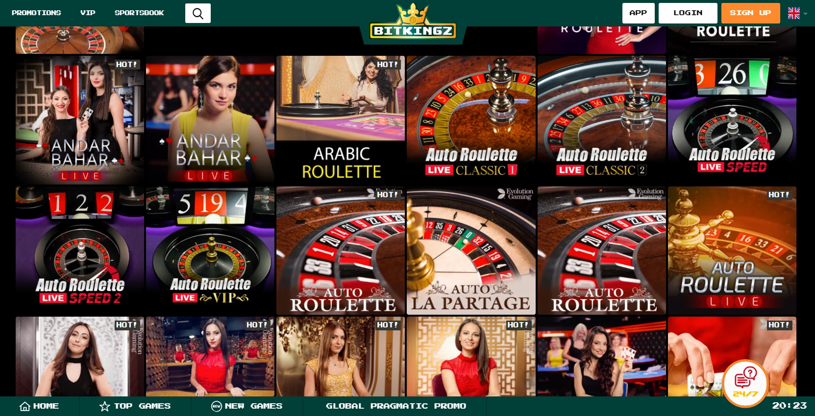 Bitkingz Casino Live Dealer Games