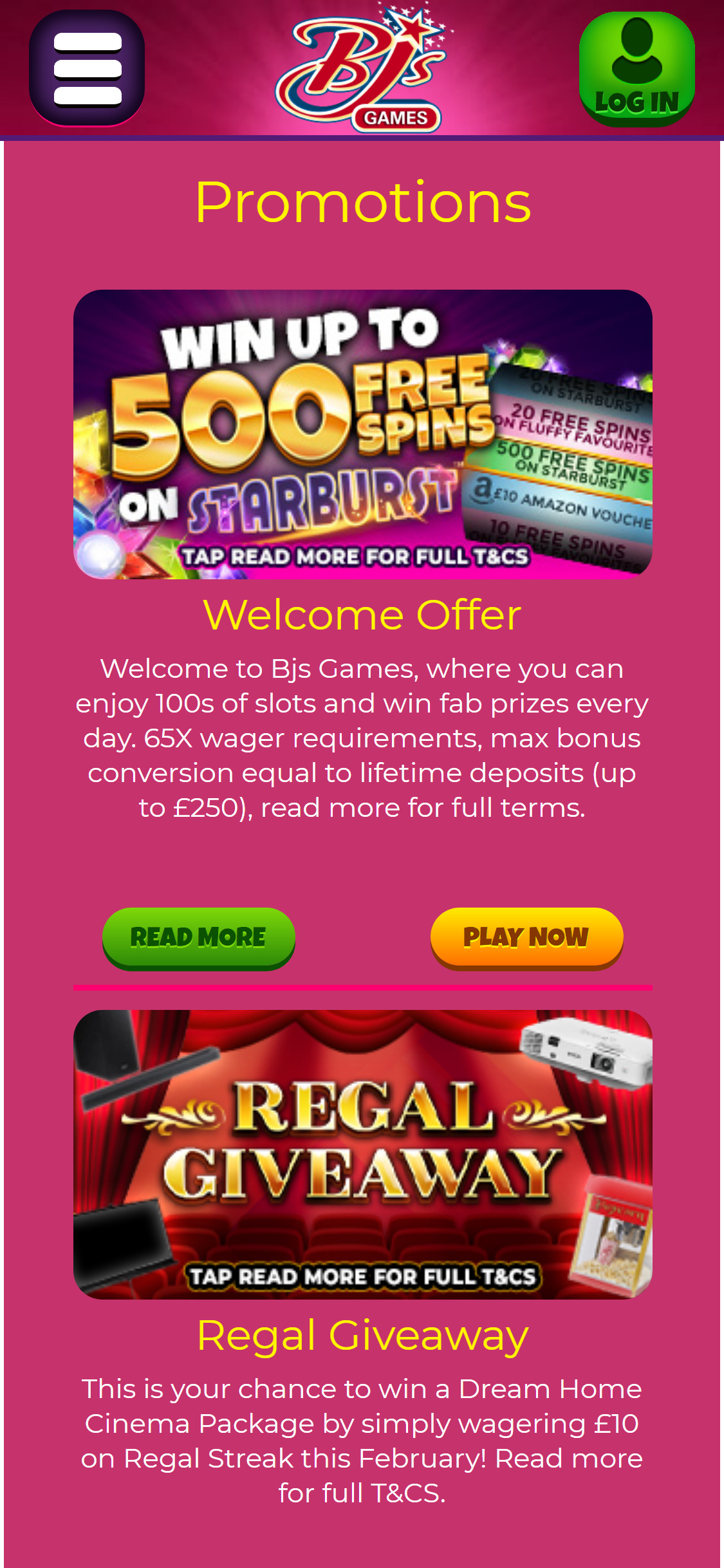 Bjs Games Casino Mobile No Deposit Bonus Review