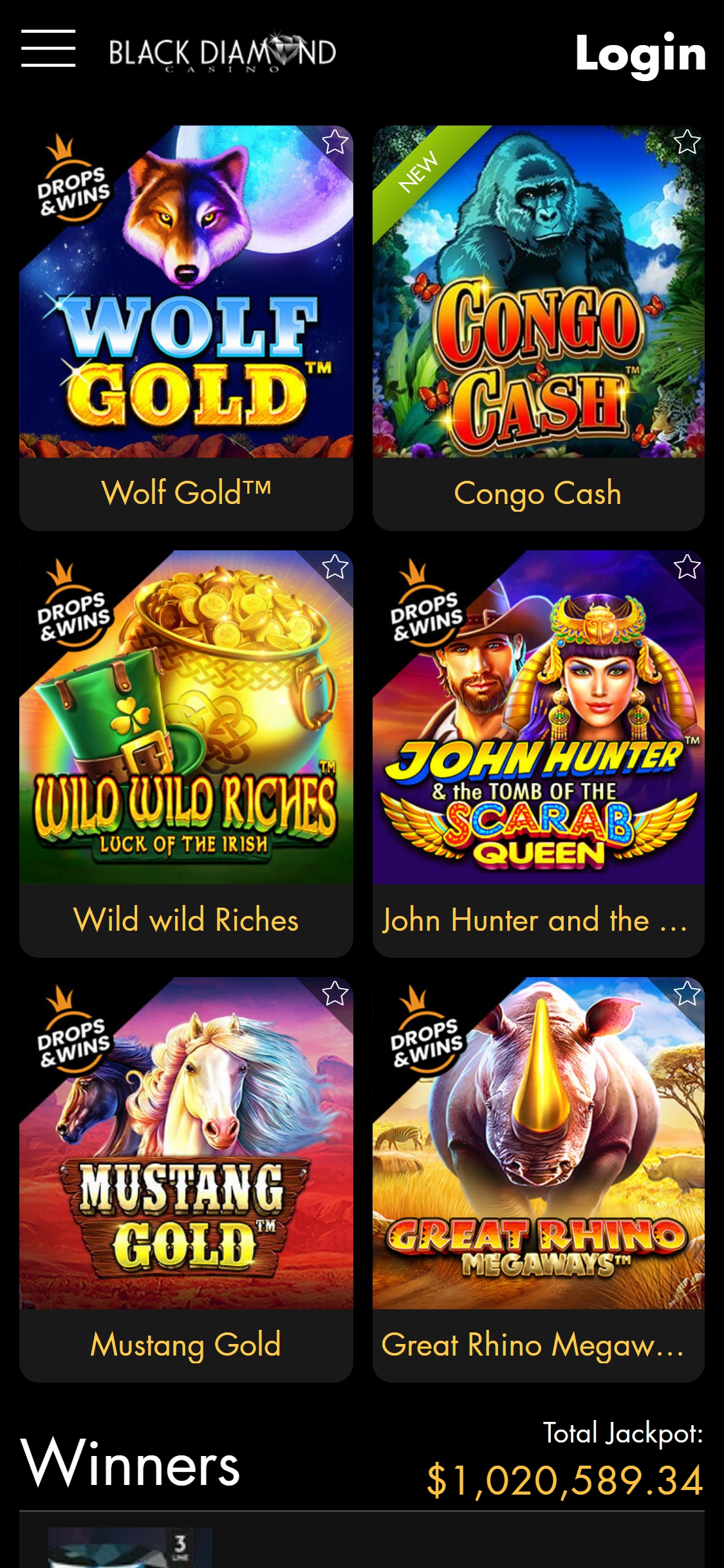 Black Diamond Casino Mobile Games Review