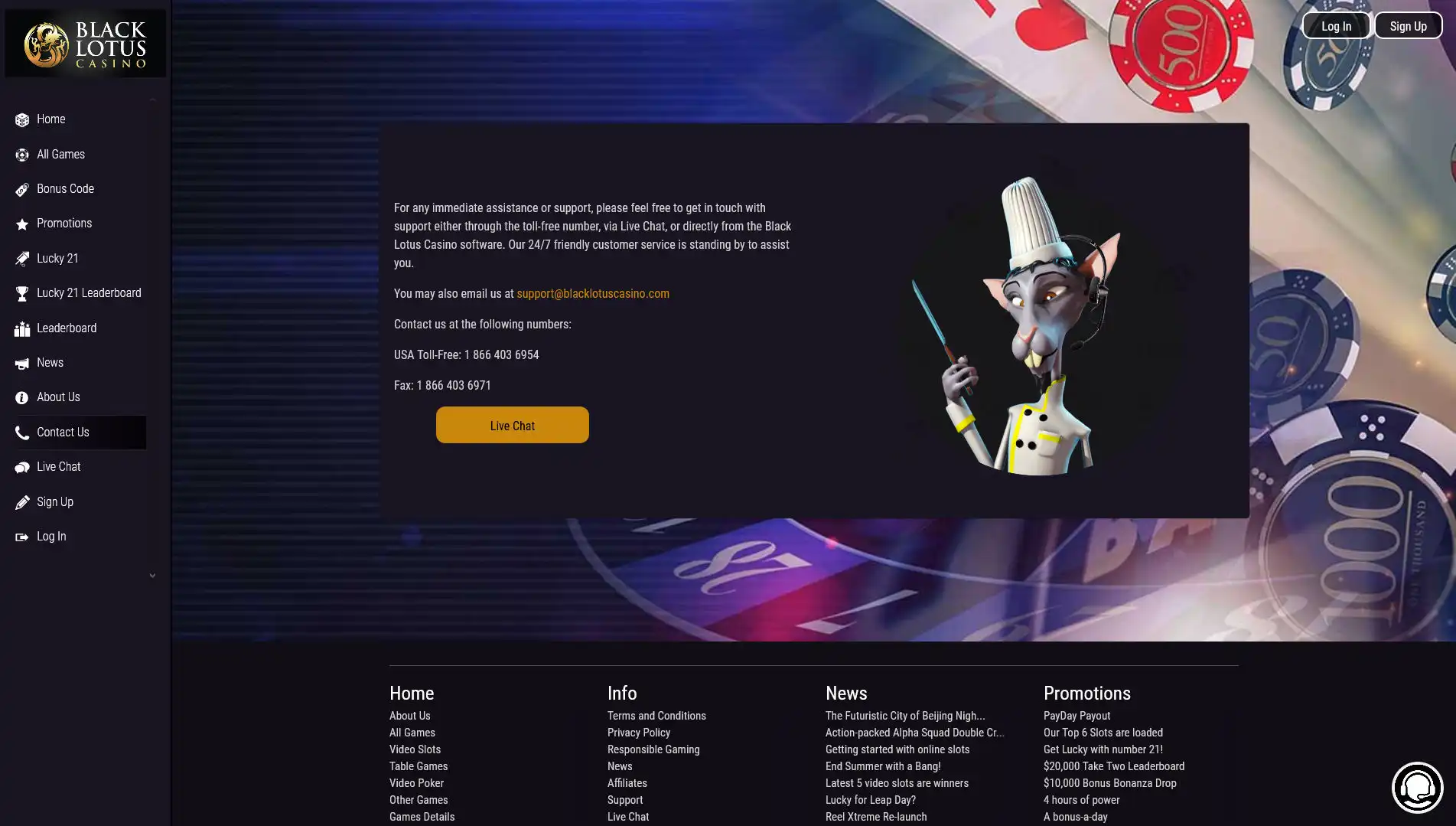 Black Lotus Casino Support