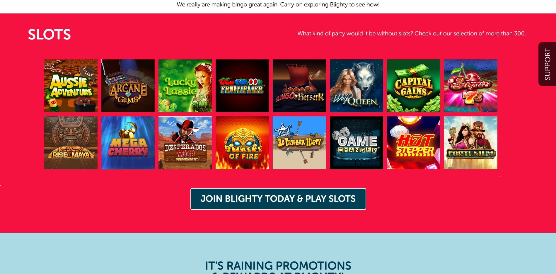 Blighty Bingo Casino Games