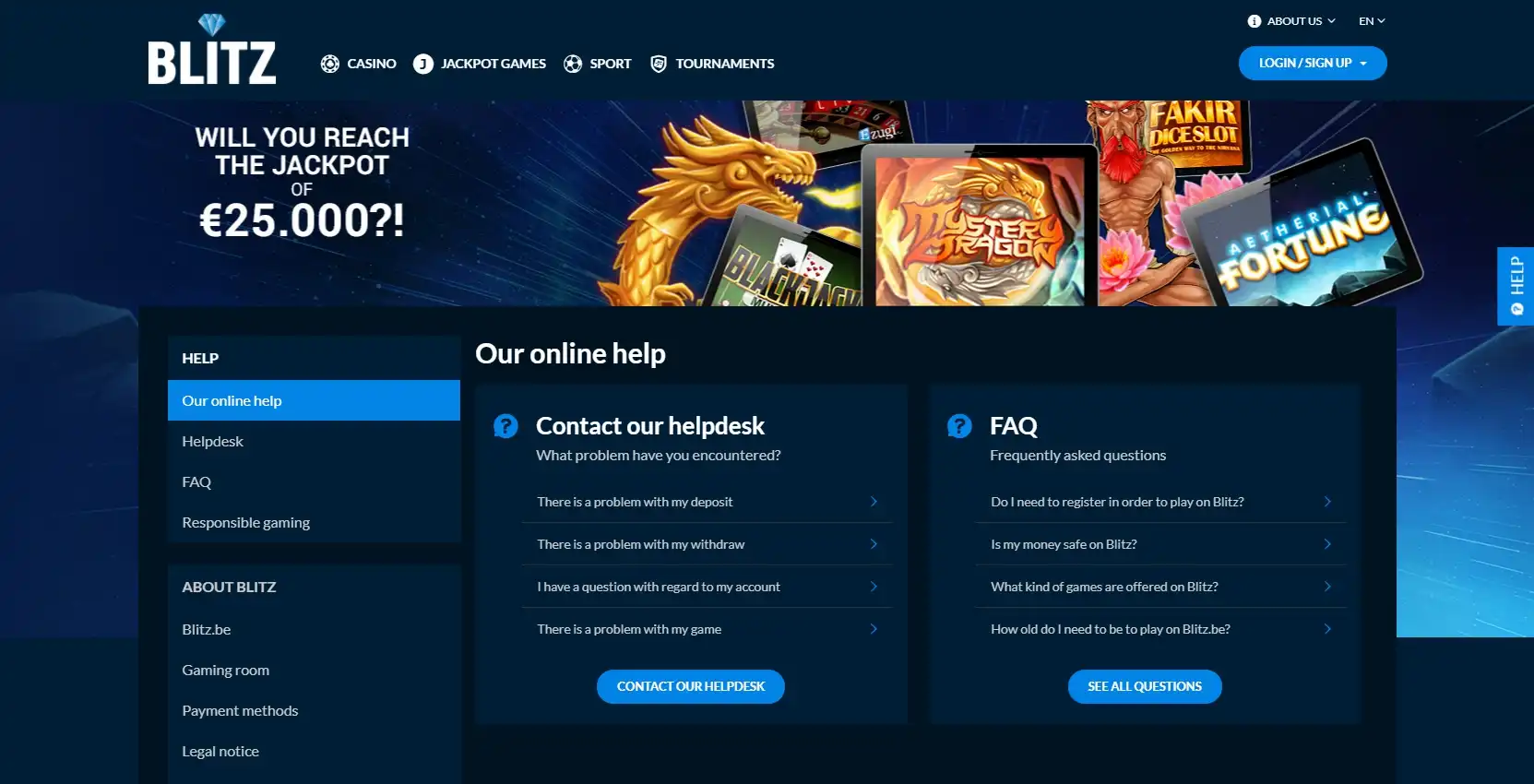 Blitz Casino Support