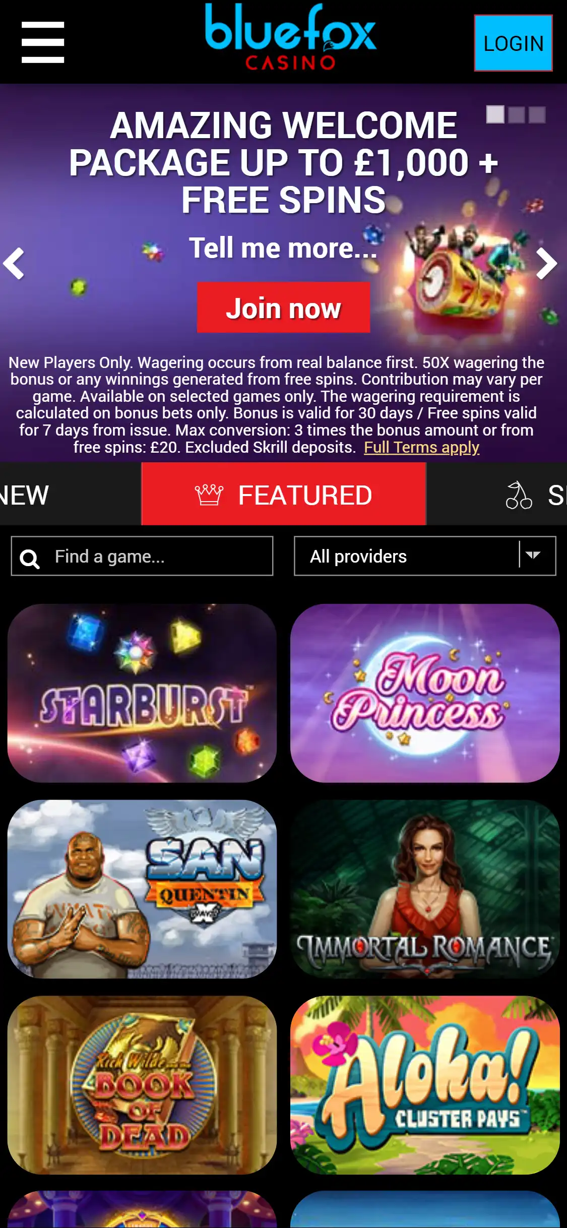 Blue Fox Casino Mobile Review
