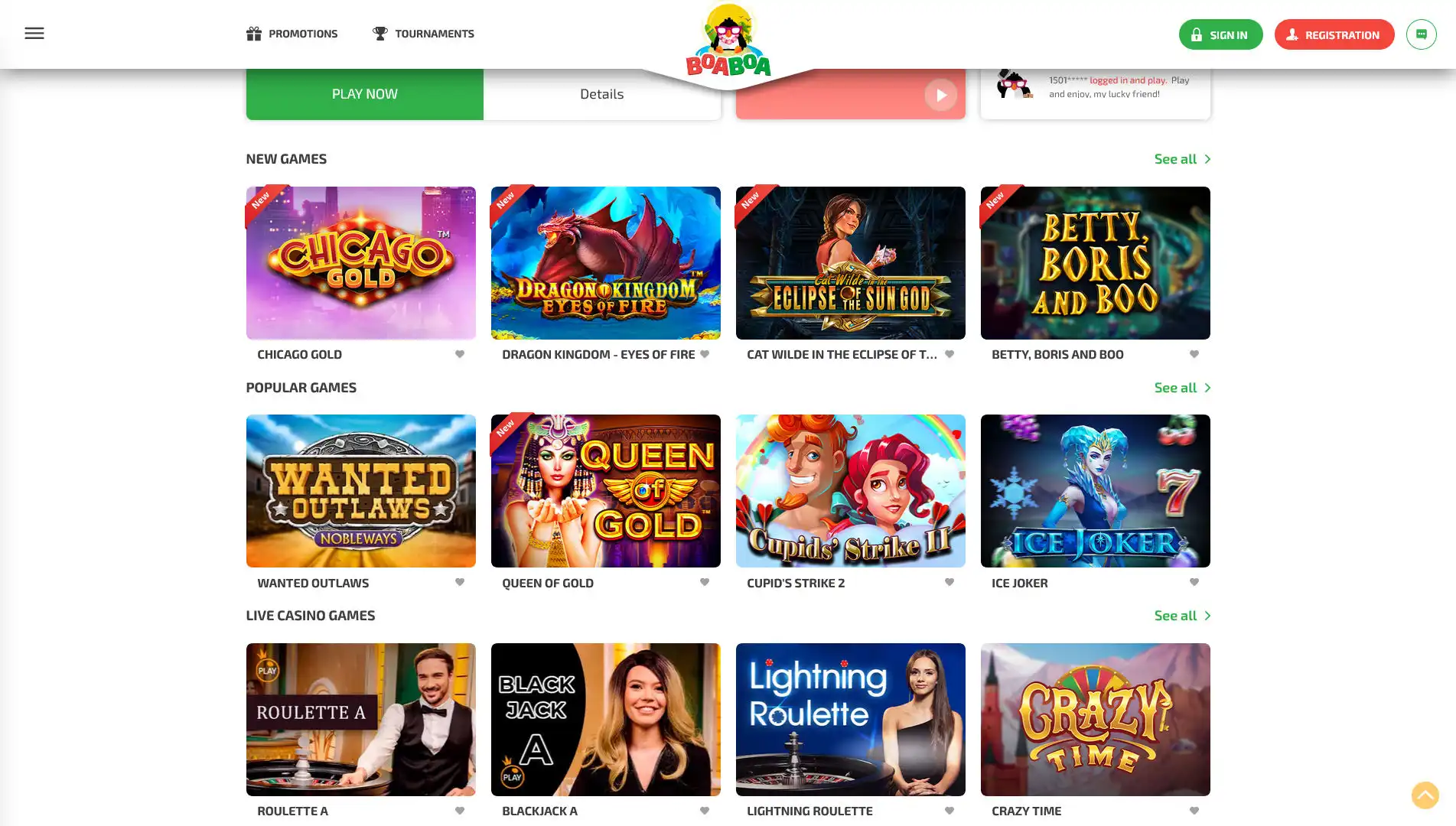 BoaBoa Casino Games