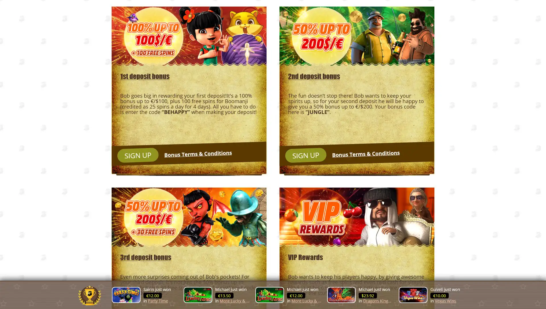 Bob Casino No Deposit Bonus