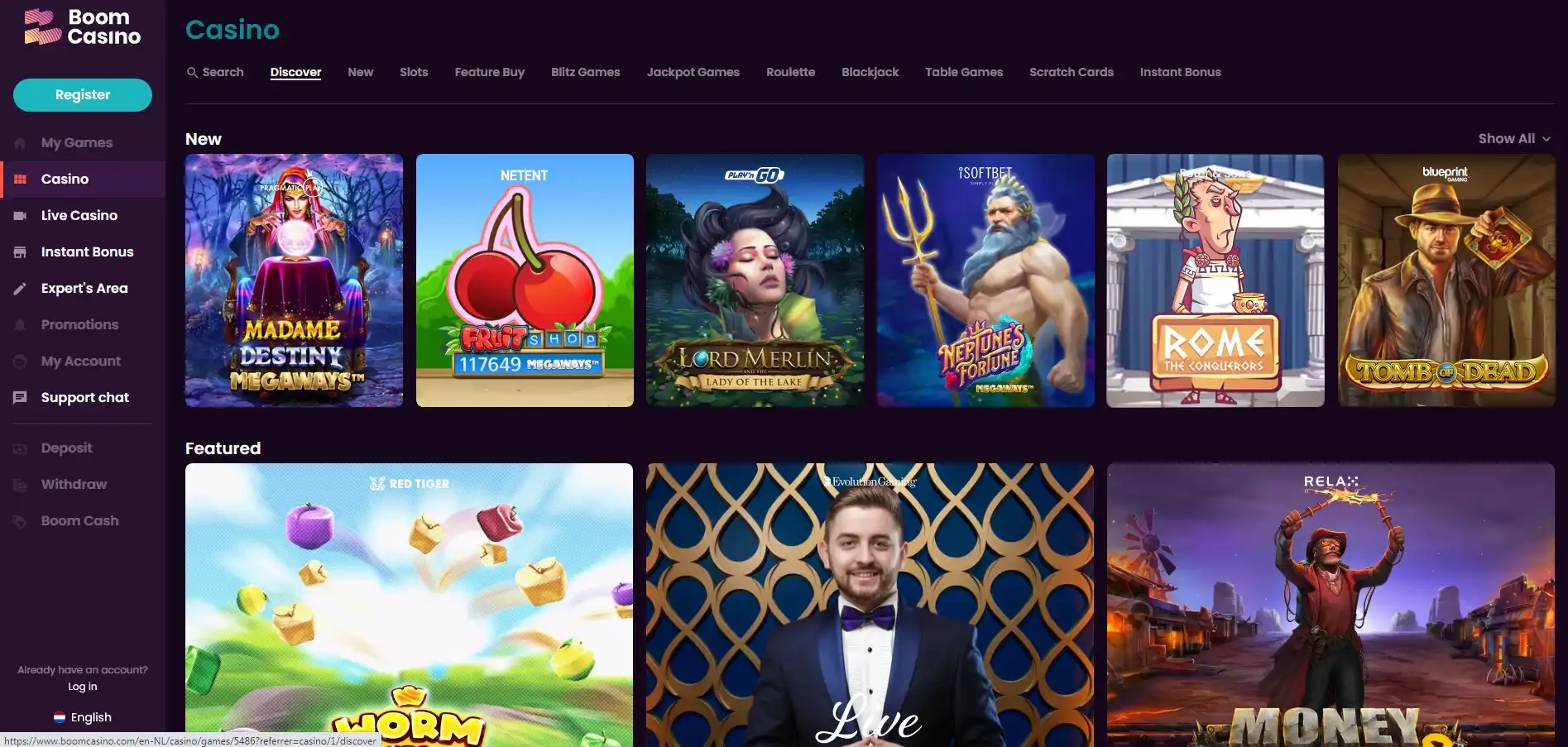 Boom Casino Games