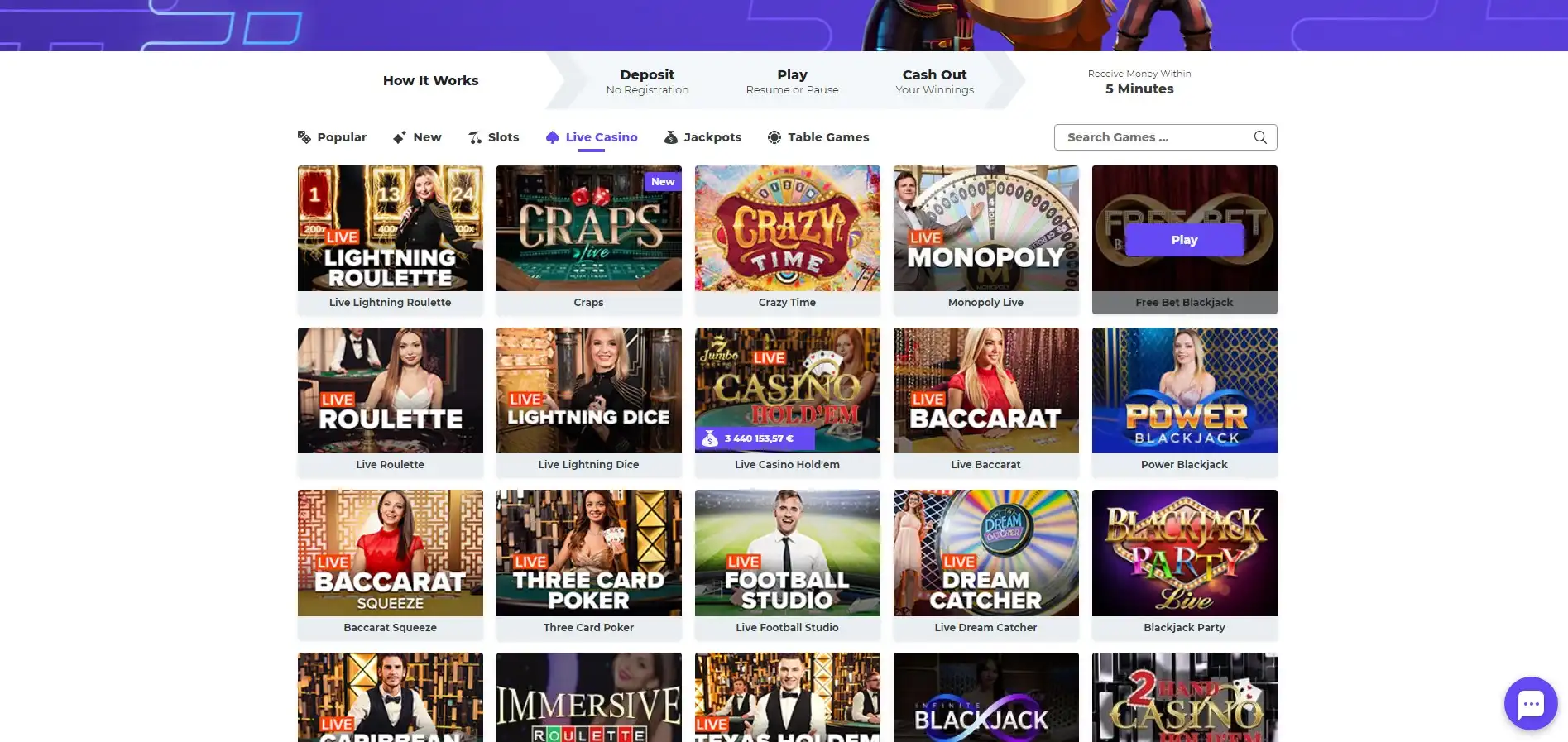 Boost Casino Live Dealer Games