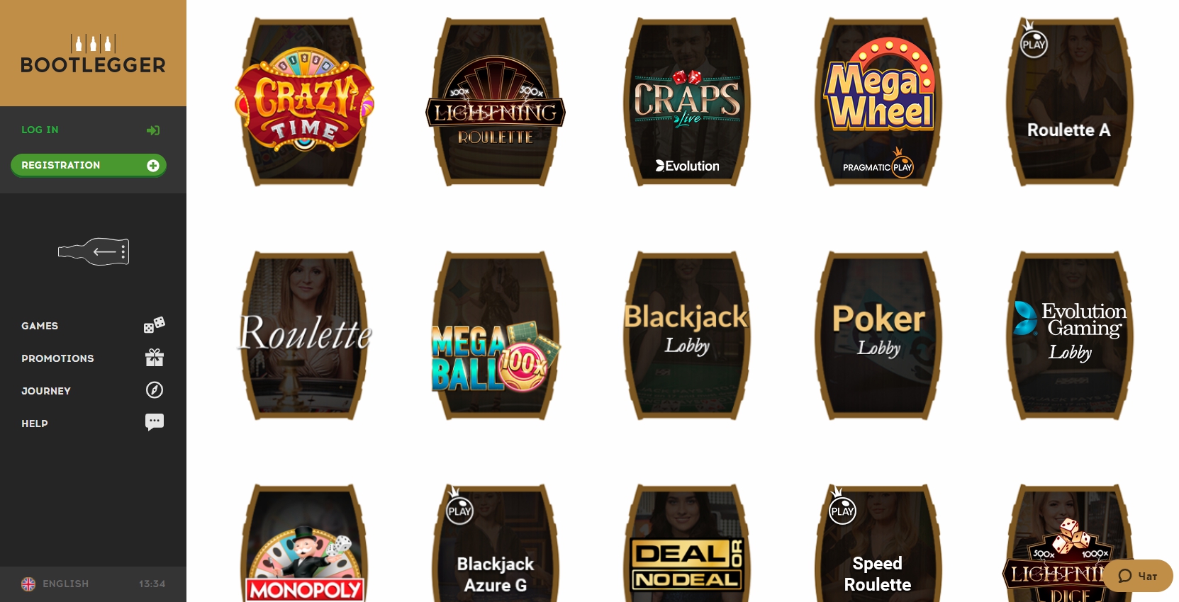 Bootlegger Casino Live Dealer Games