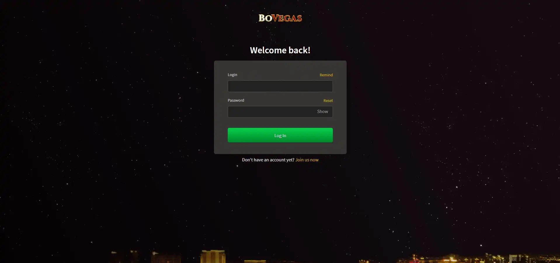 BoVegas Login