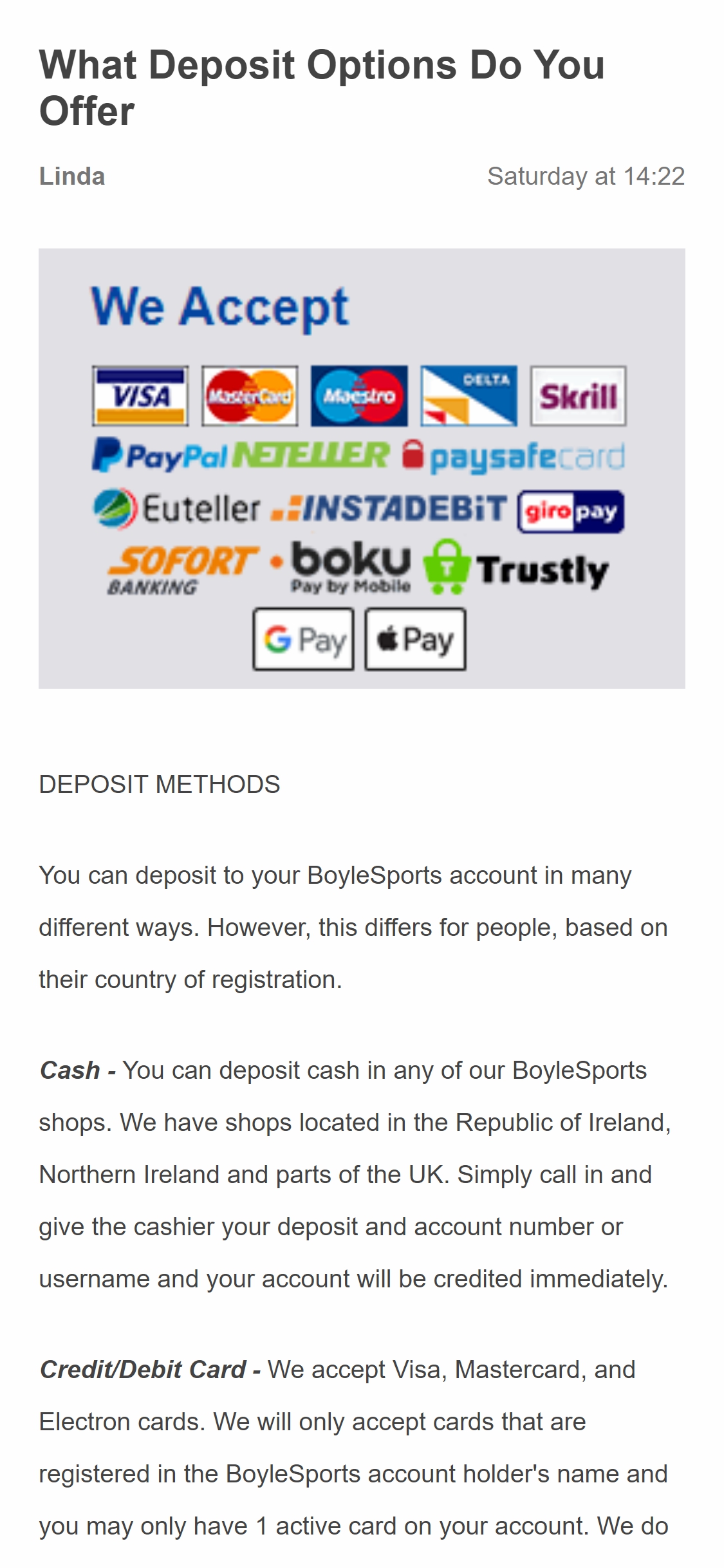 Boylebingo Casino Mobile Payment Methods Review