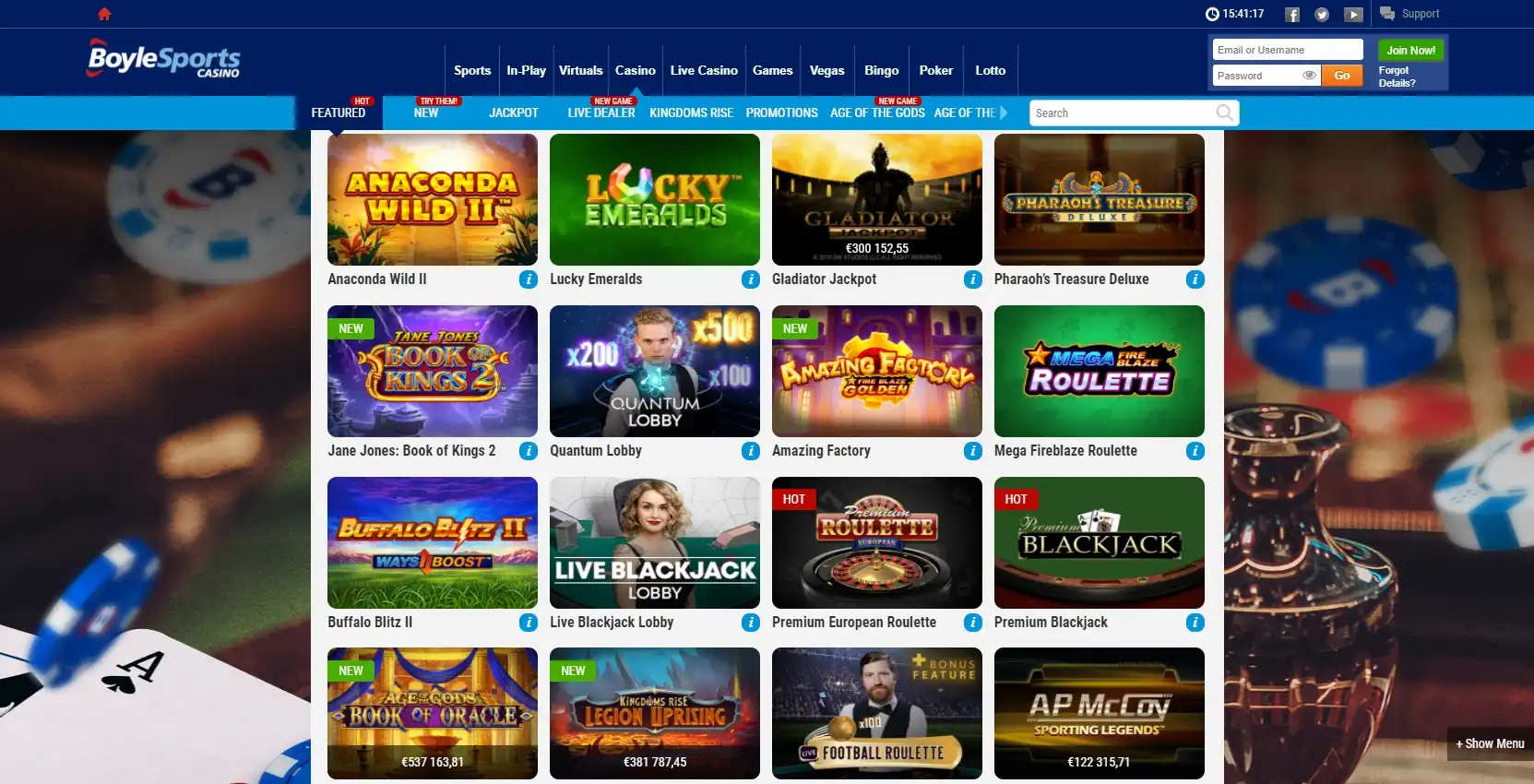 BoyleSports Casino Games