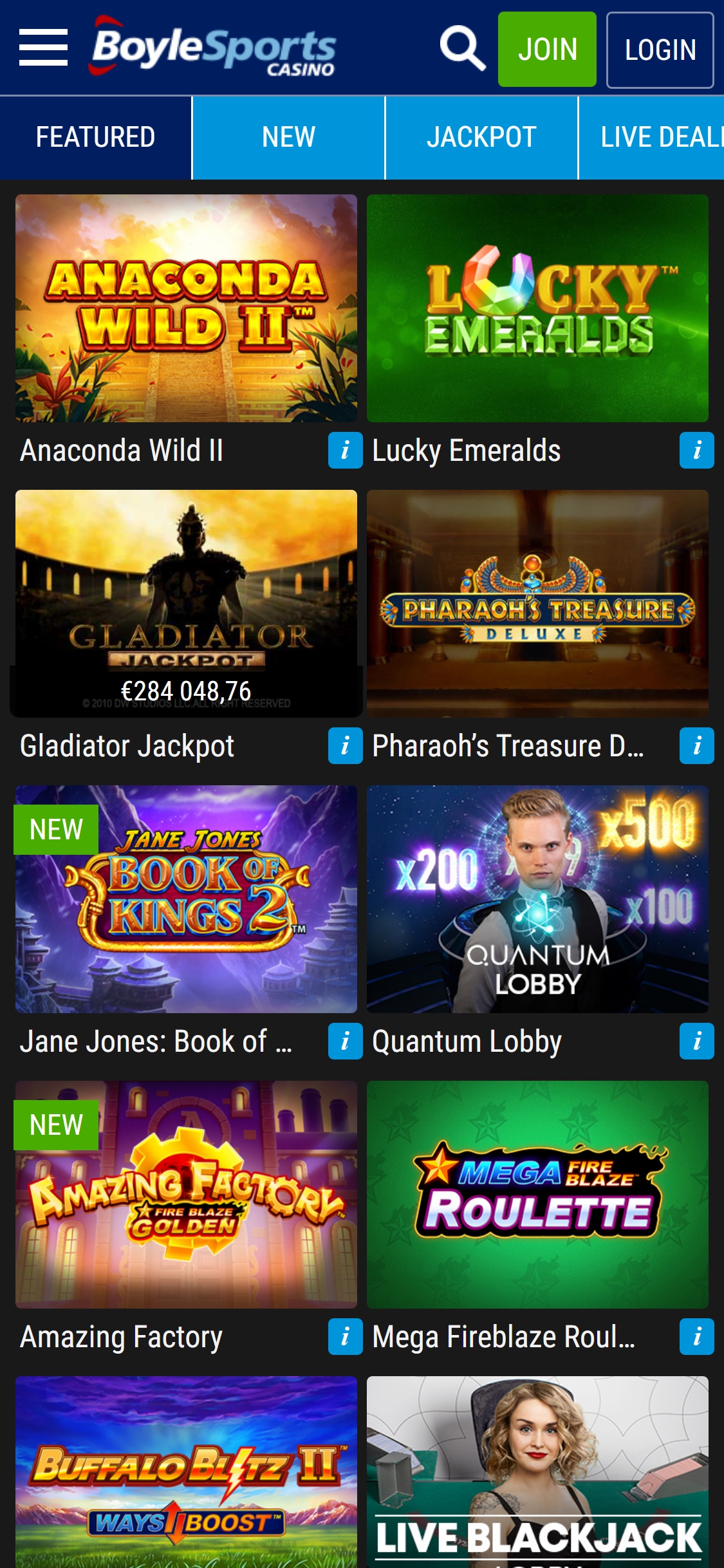 Boyle Sports Casino Mobile Games Review