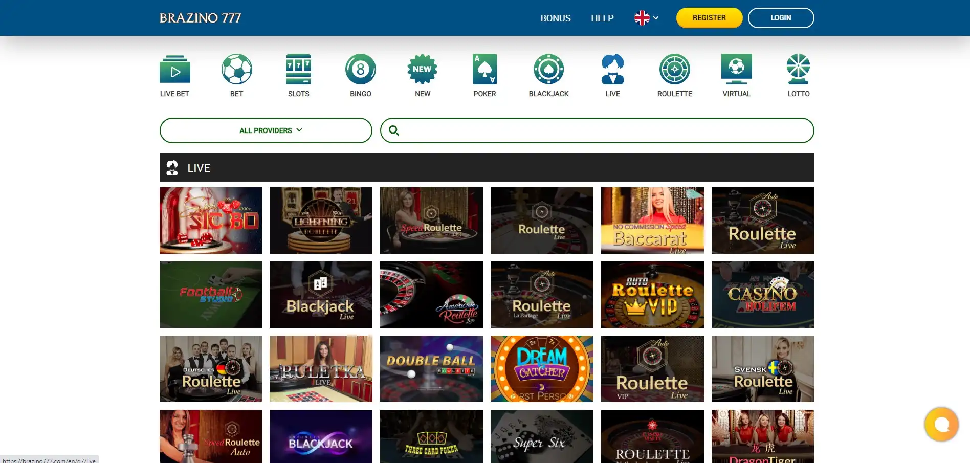 Brazino777 Casino Live Dealer Games