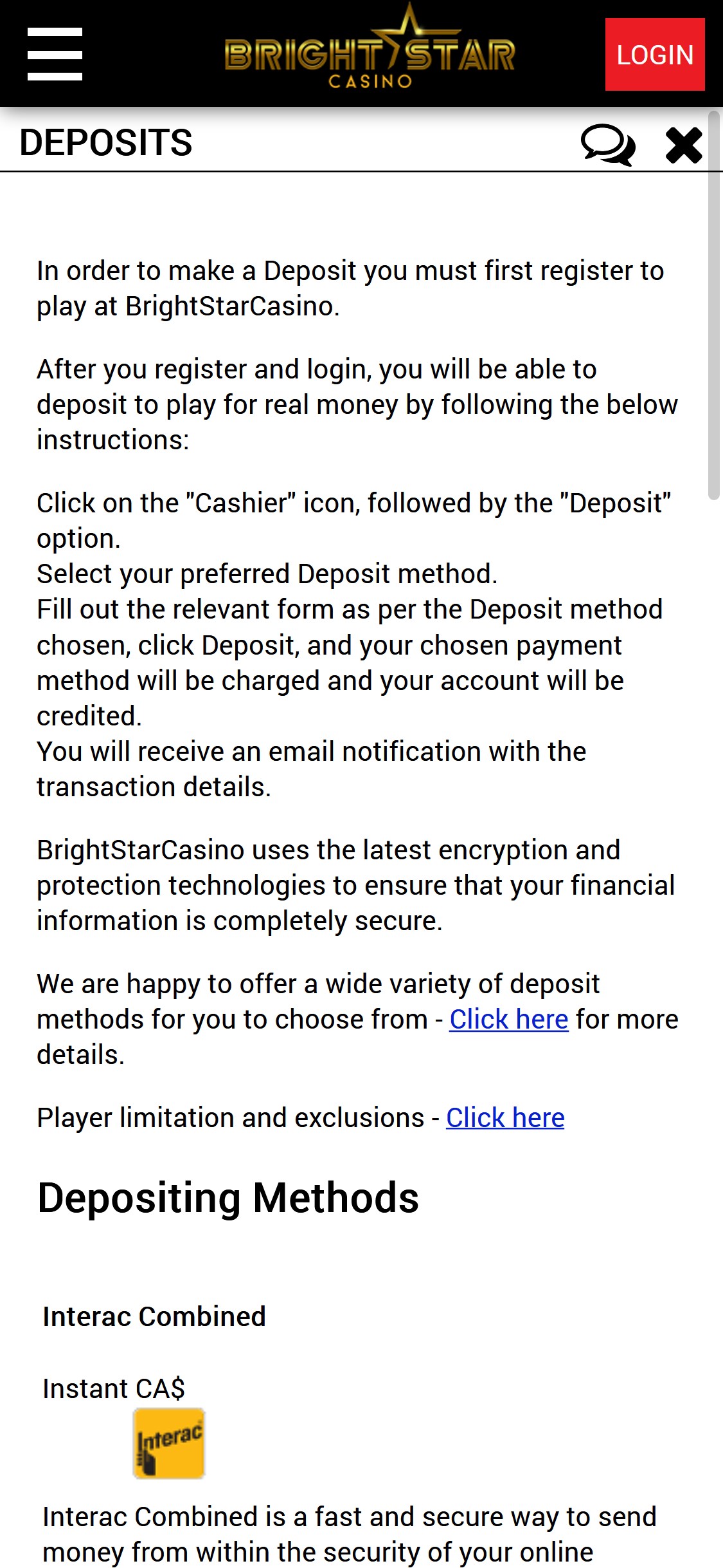 Brightstar Casino, 100% Welcome Bonus