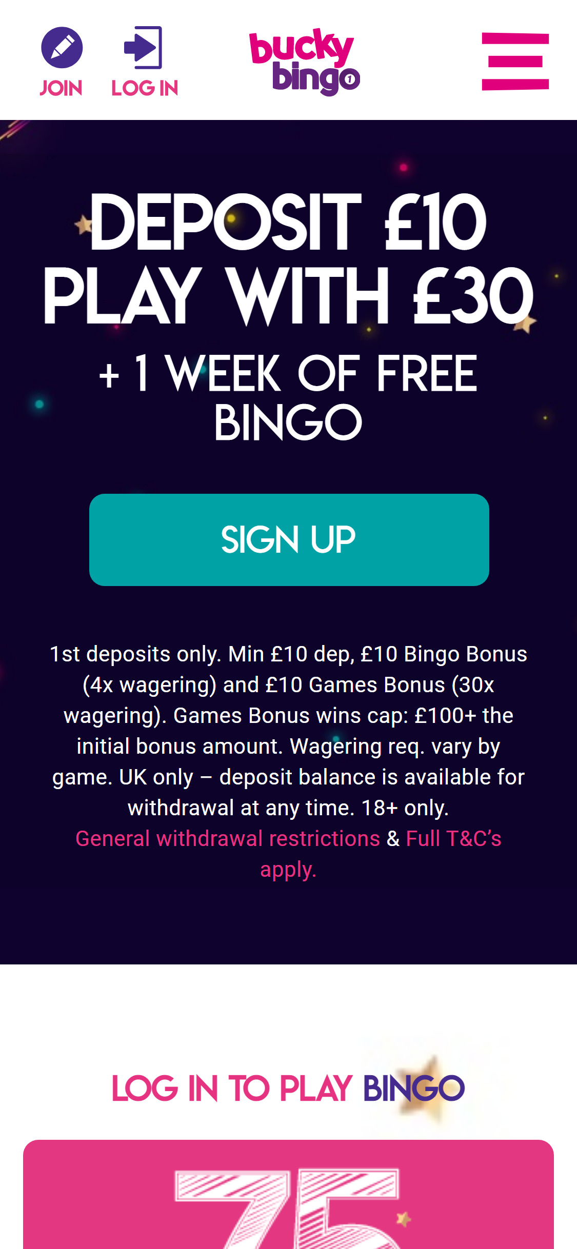 Bucky Bingo Casino Mobile Review