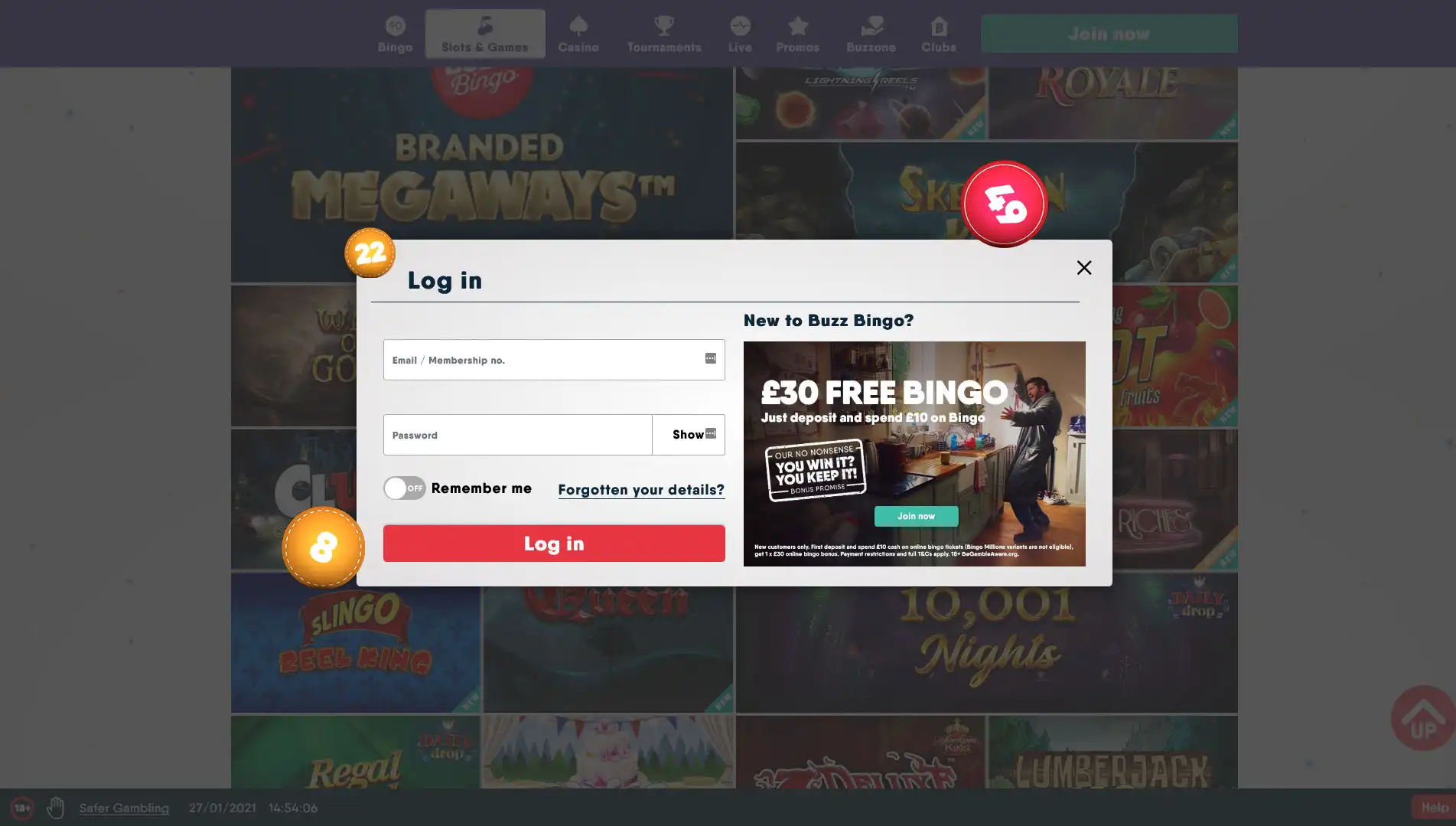Buzz Bingo Casino Login