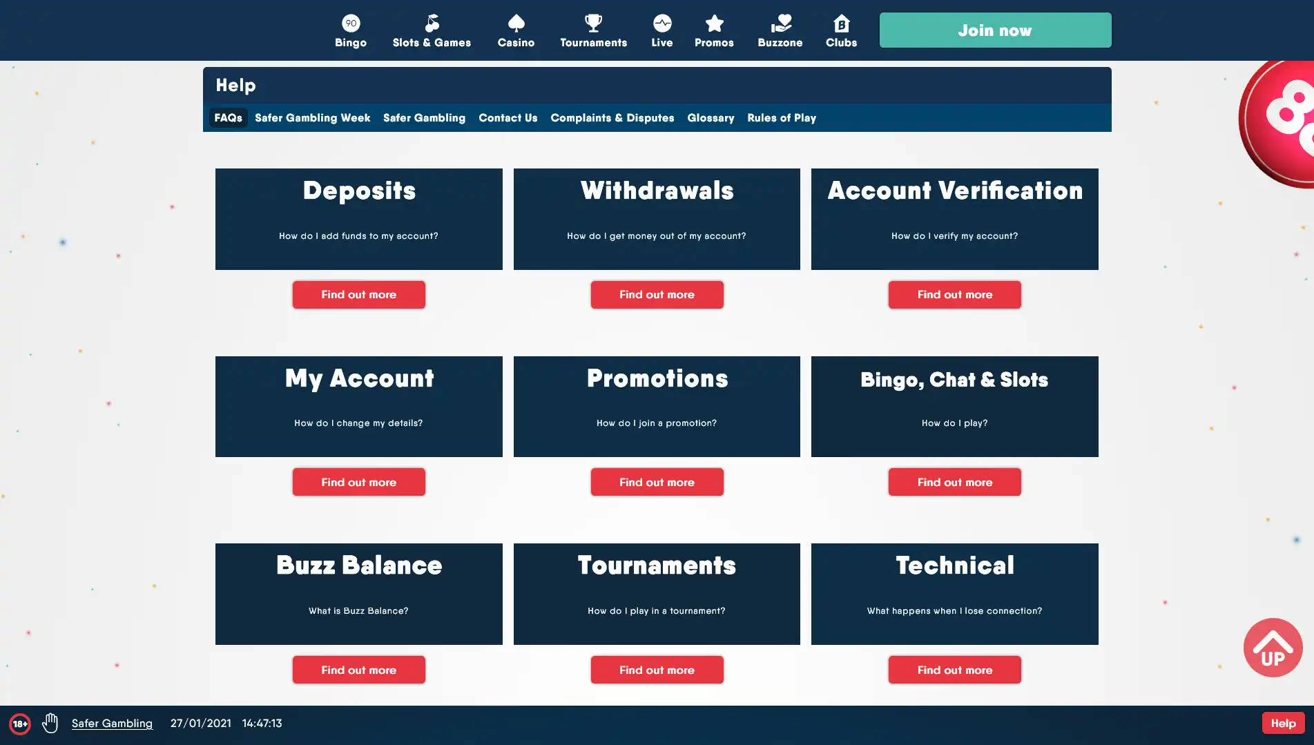 Buzz Bingo Casino Support