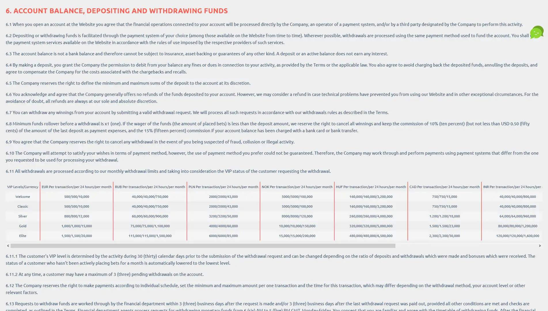 Cadoola Casino Payment Methods