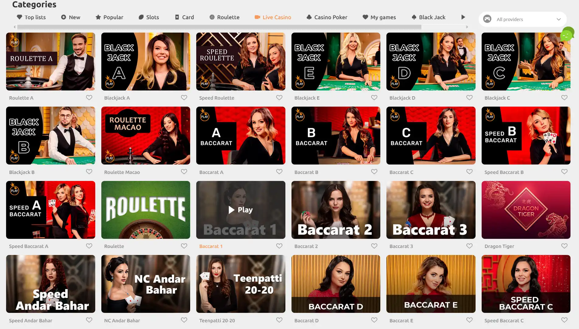 Cadoola Casino Live Dealer Games