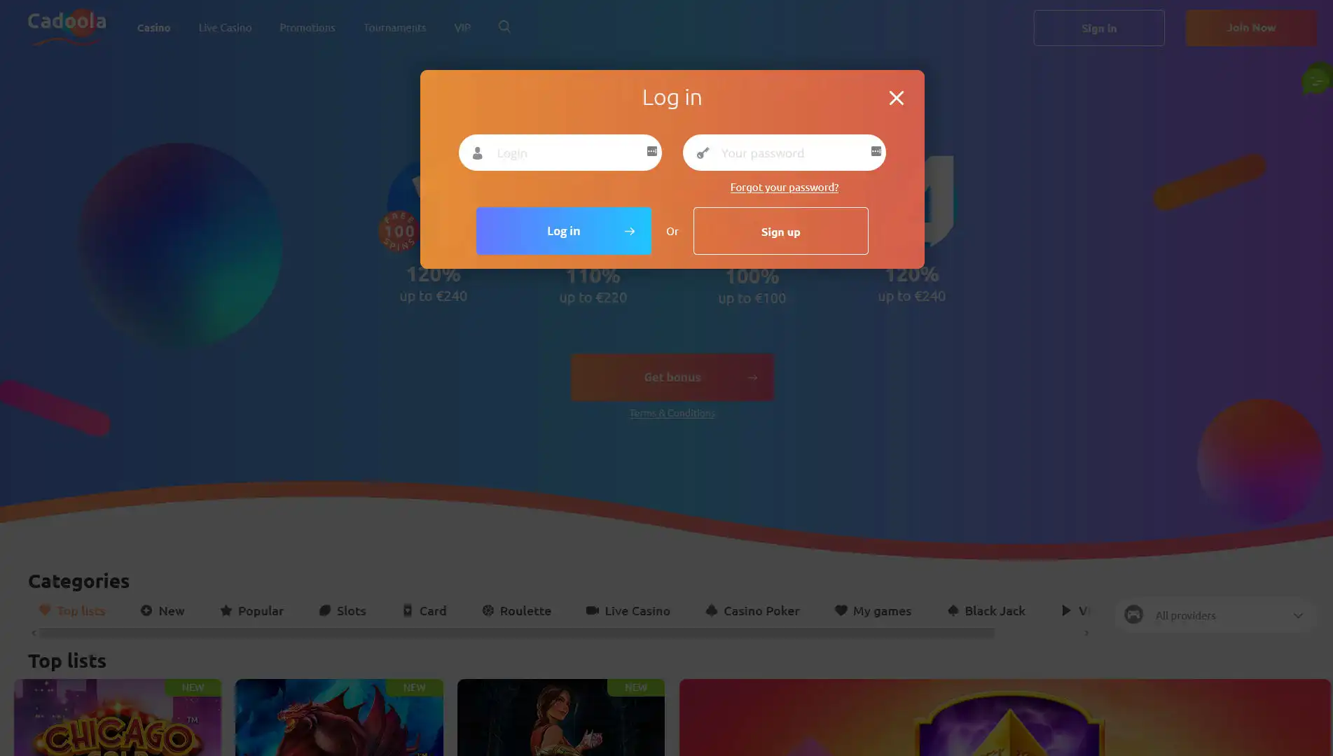 Cadoola Casino Login