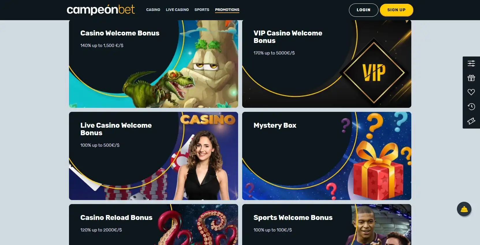 Campeon Bet Casino No Deposit Bonus