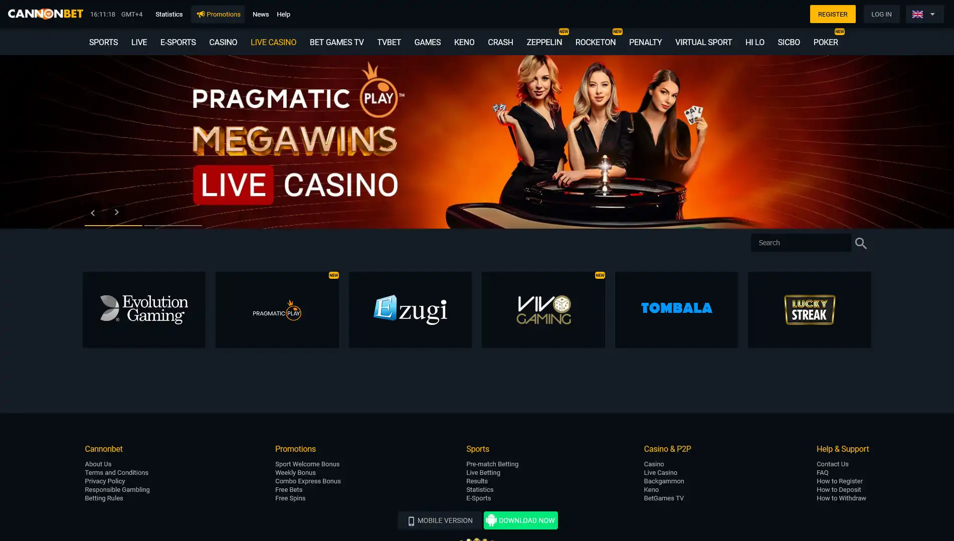 CannonBet Casino Live Dealer Games