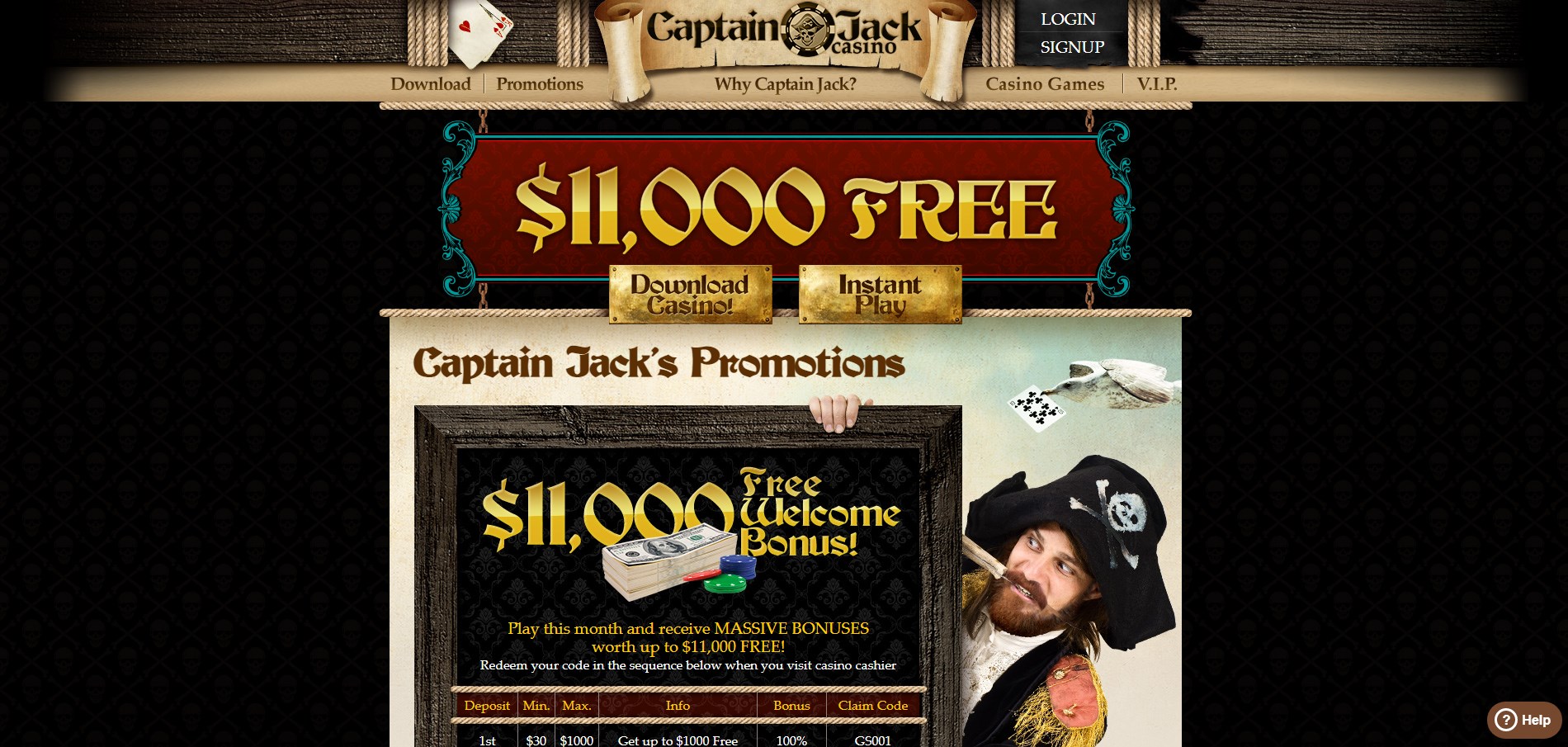 Captain Jack Casino No Deposit Bonus