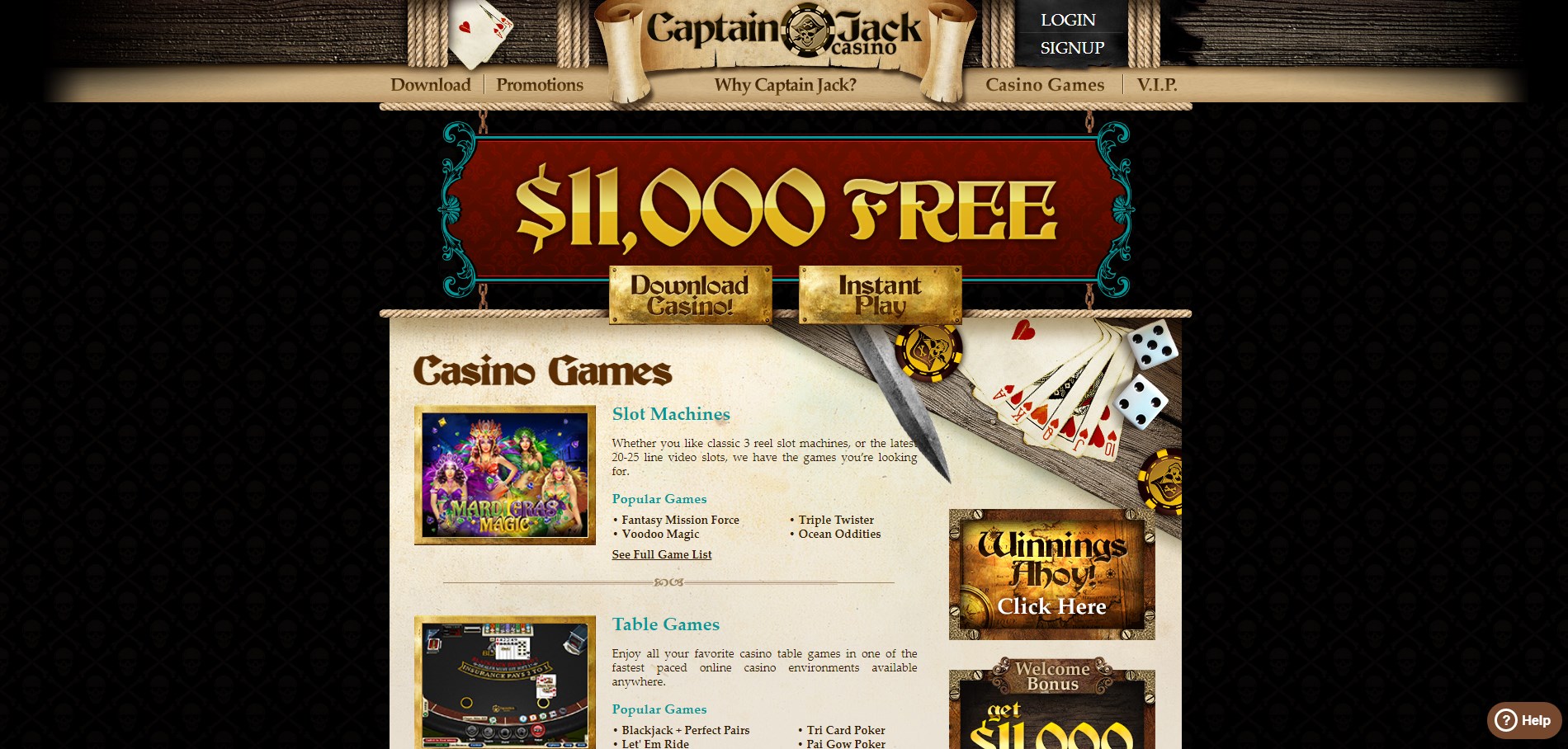 Captain Jack Casino Games