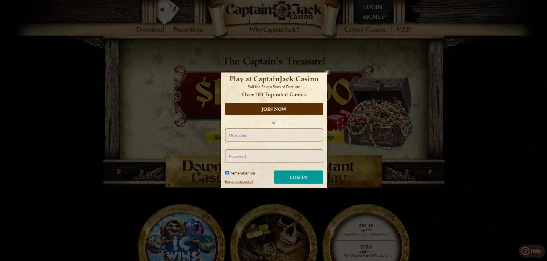 Captain Jack Casino Login