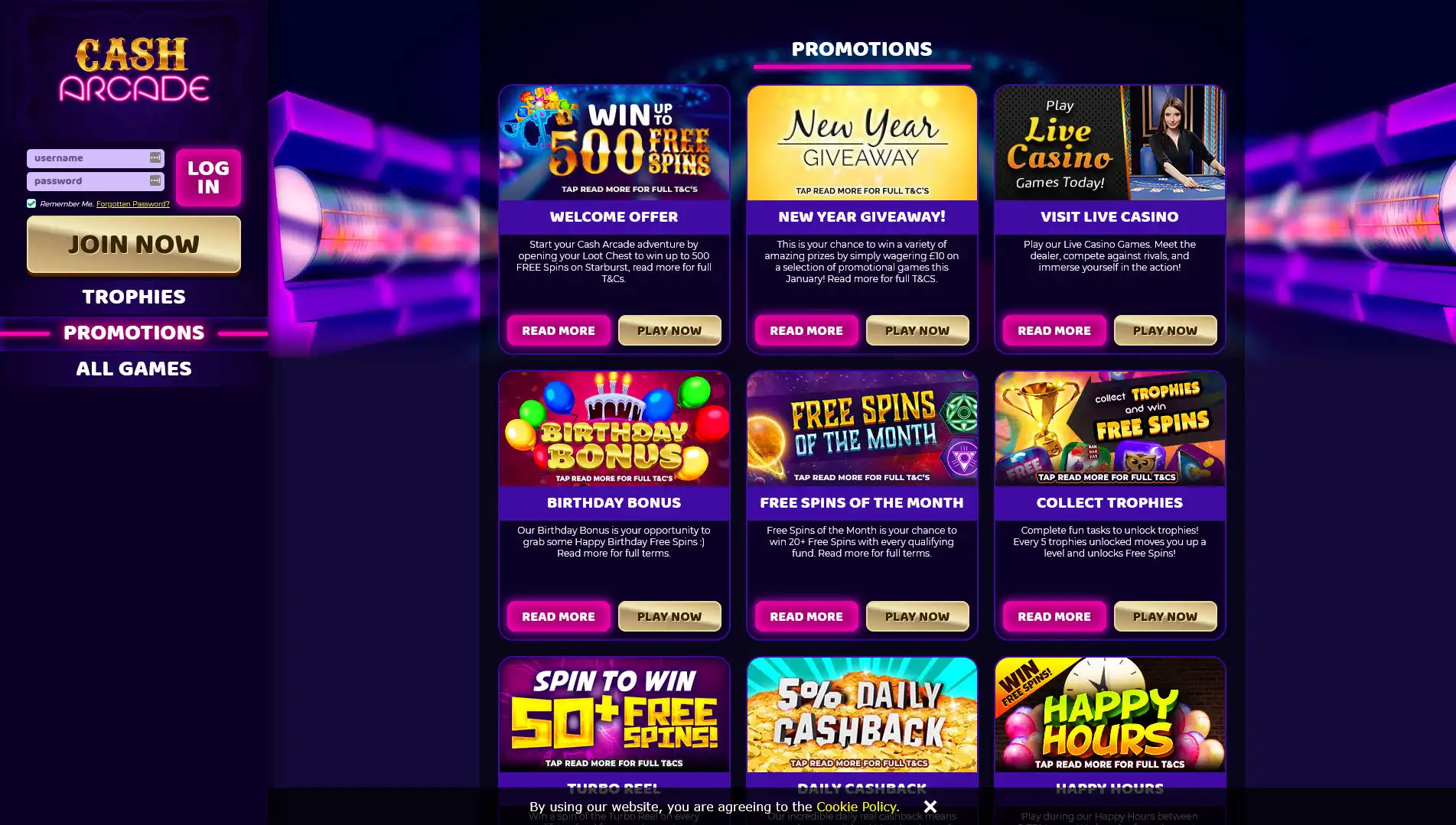 Cash Arcade Casino No Deposit Bonus
