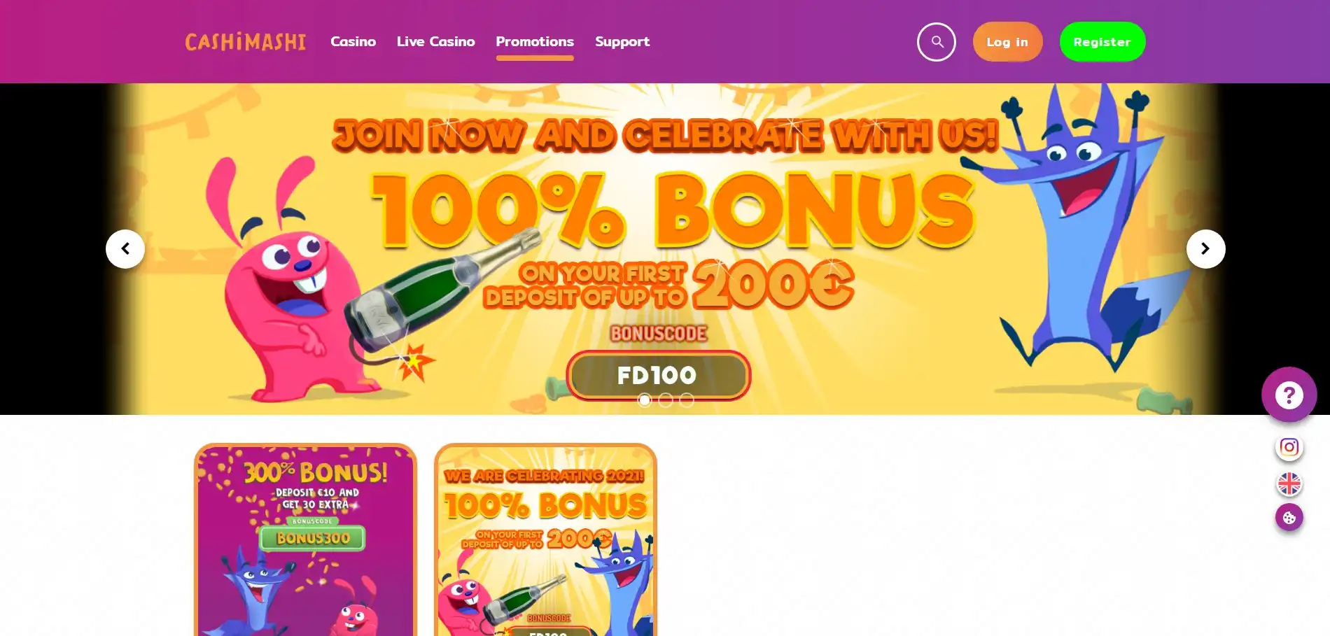CashiMashi Casino No Deposit Bonus