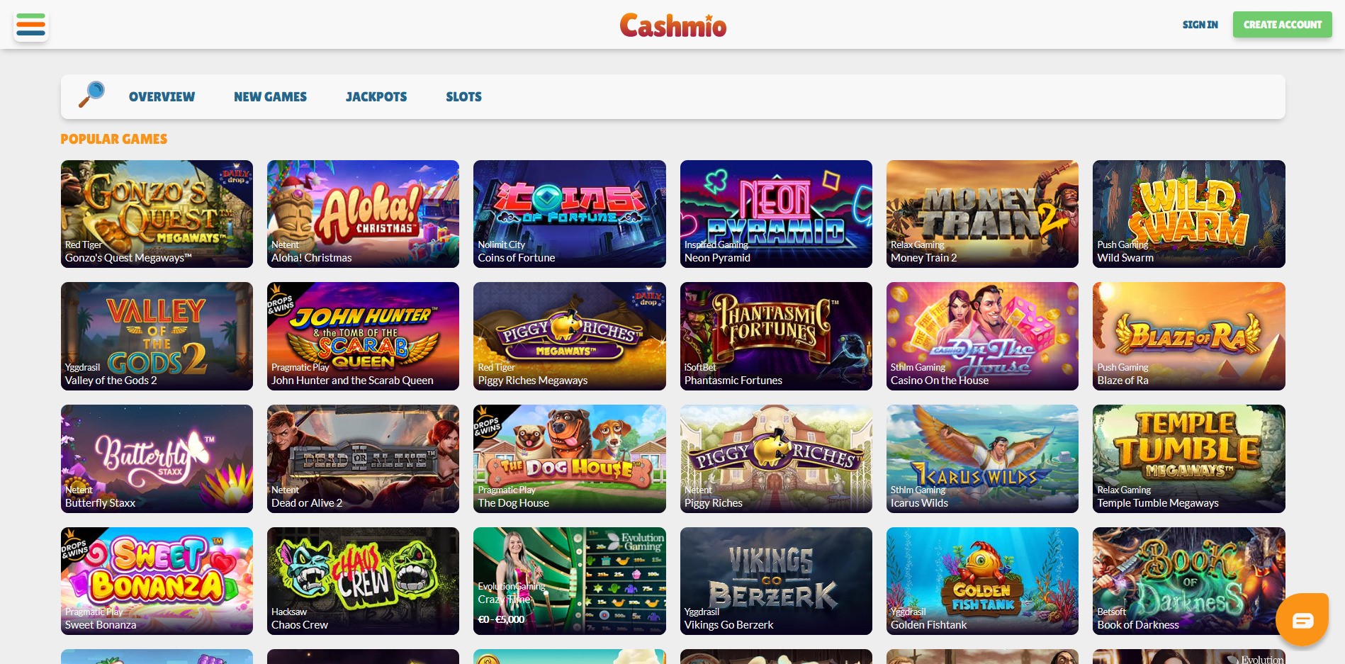 Cashmio Casino Games