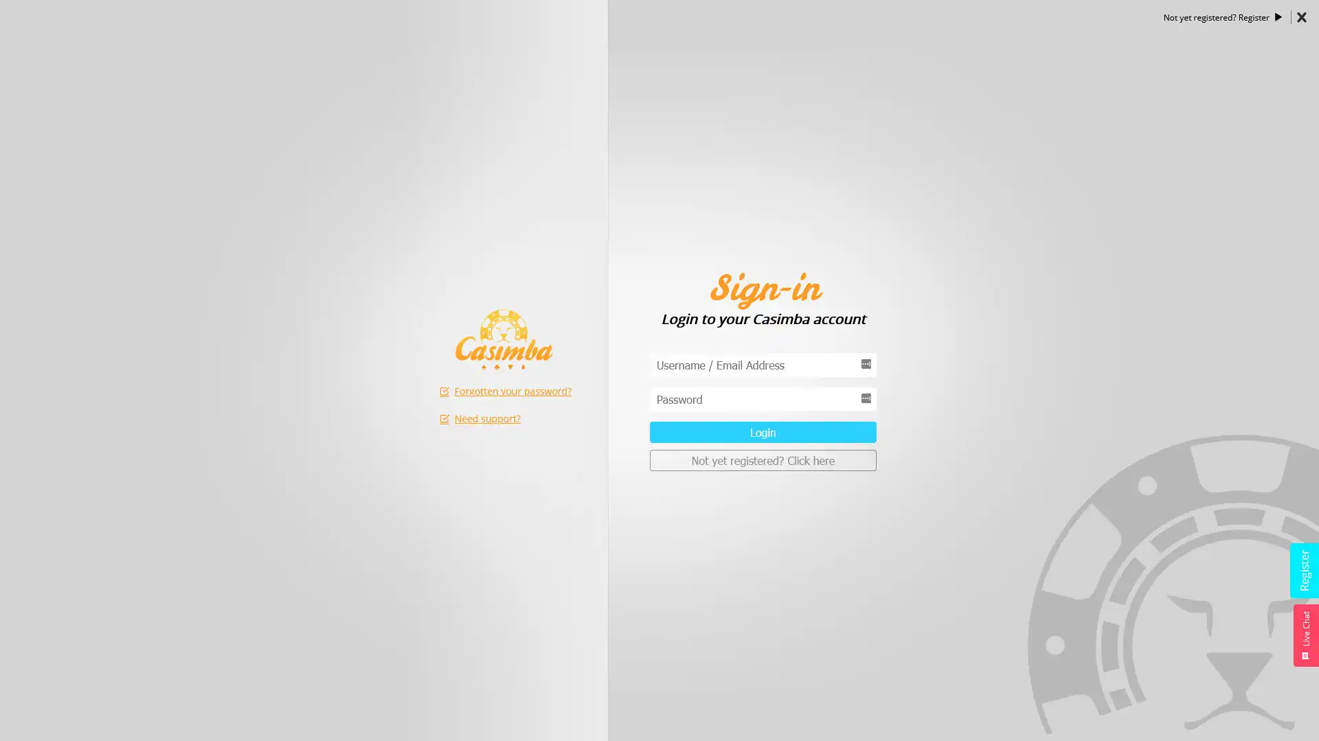 Casimba Casino Login