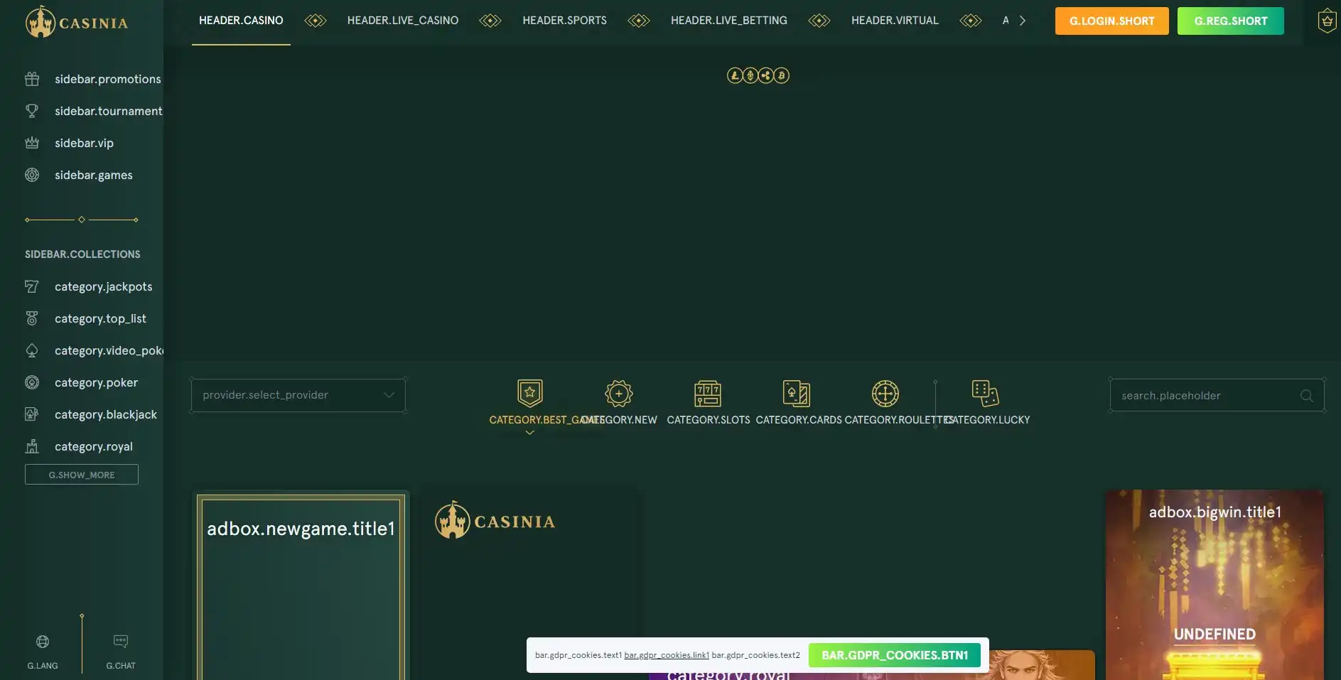 Casinia Casino Review