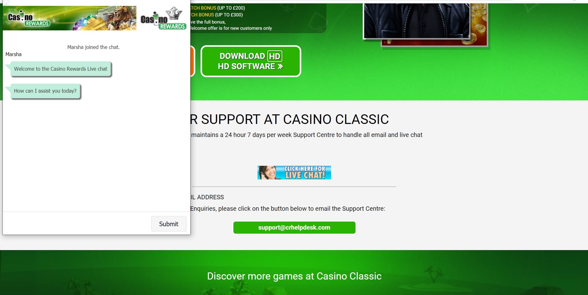 Casino Classic EU Support