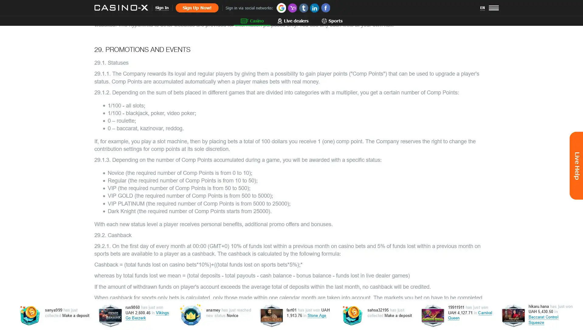 Casino X No Deposit Bonus