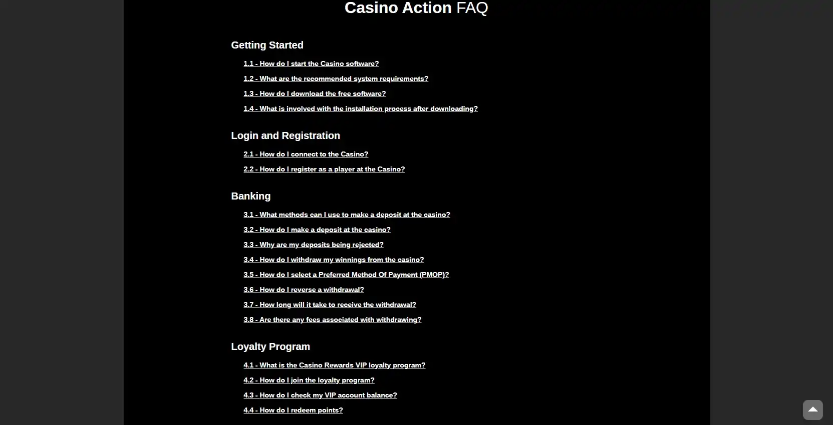 Casino Action Support