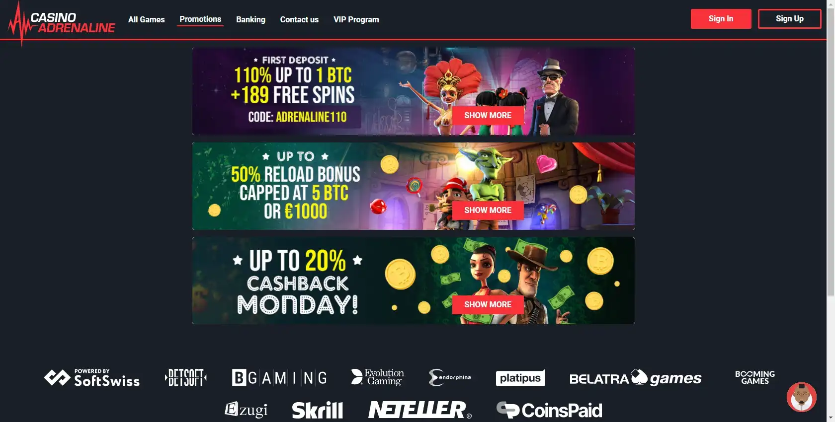 Casino Adrenaline No Deposit Bonus
